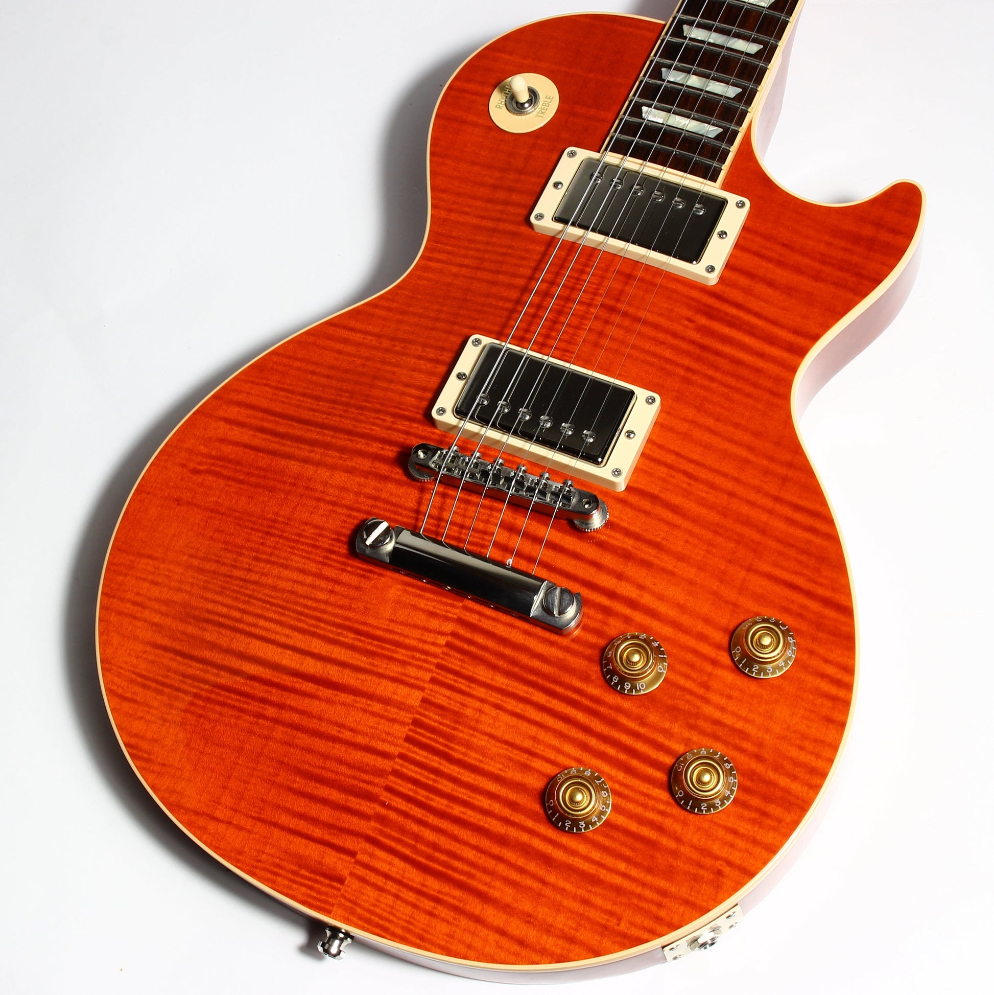 Gibson Custom Shop Les Paul Standard F Figured Trans Orange Flametop Electric Guitar