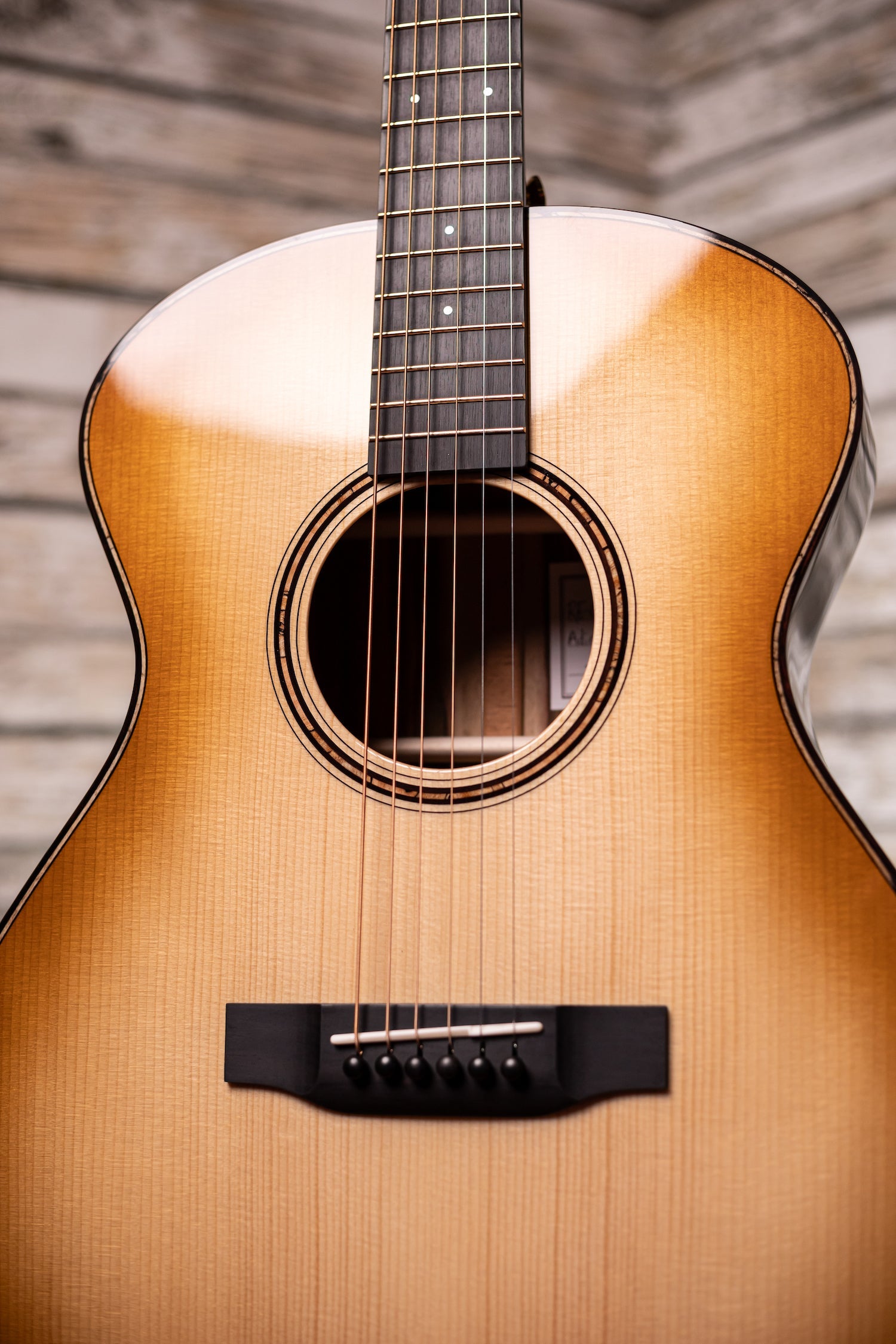 Bedell Revolution Orchestra Acoustic Guitar - Tanned Leather Burst