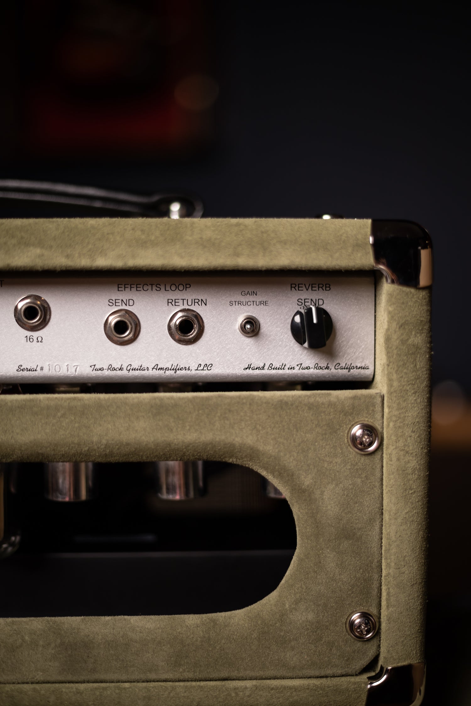 2022 Two-Rock Studio Signature 35 Watt Tube Head and 12-65B 1x12 Extension Cabinet - Moss Green Suede, Silver Chassis, Vintage Gold Grill, Silver Knobs