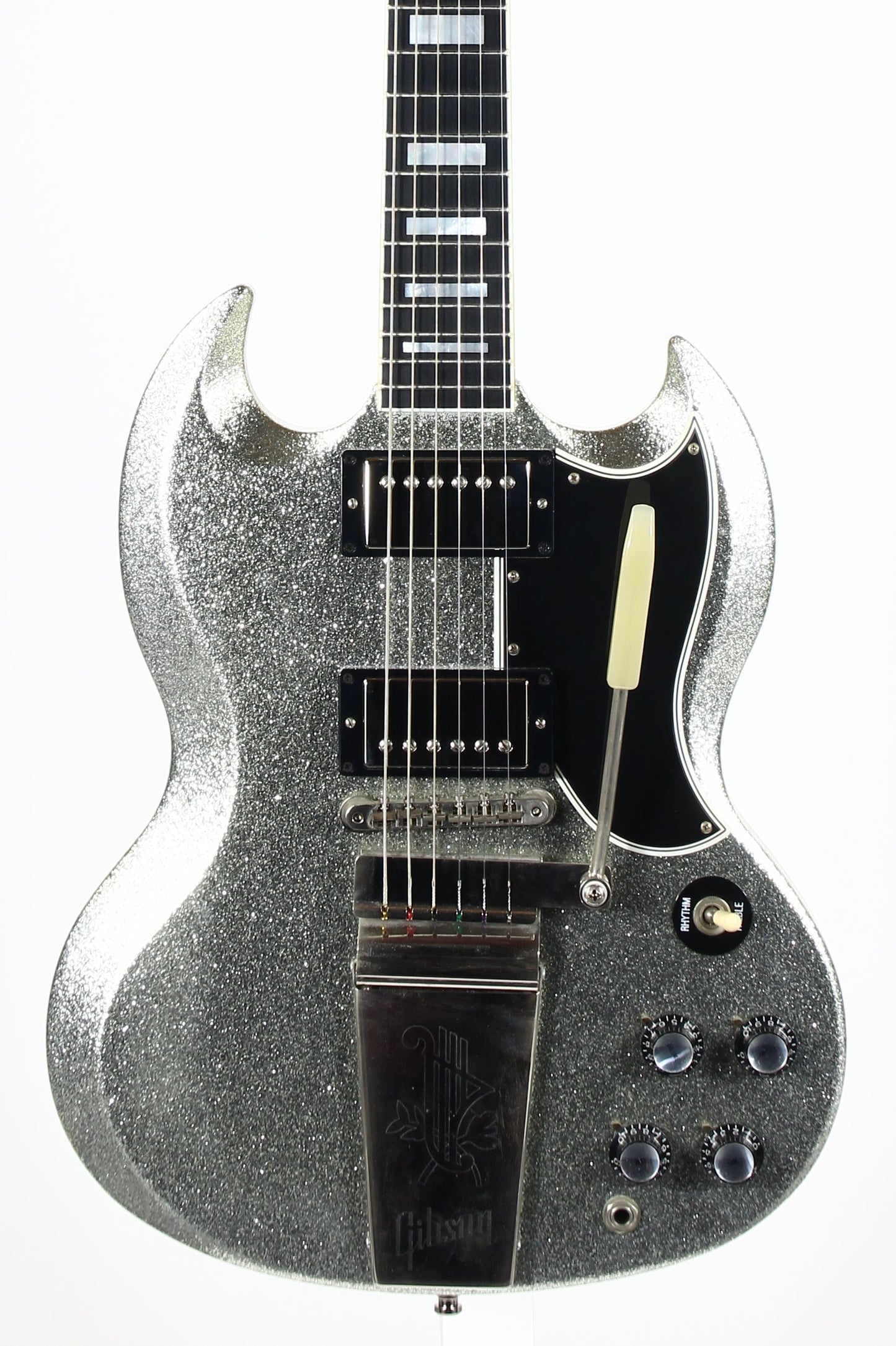 2007 Gibson Custom Shop SPARKLE Silver SG Les Paul Custom w Maestro