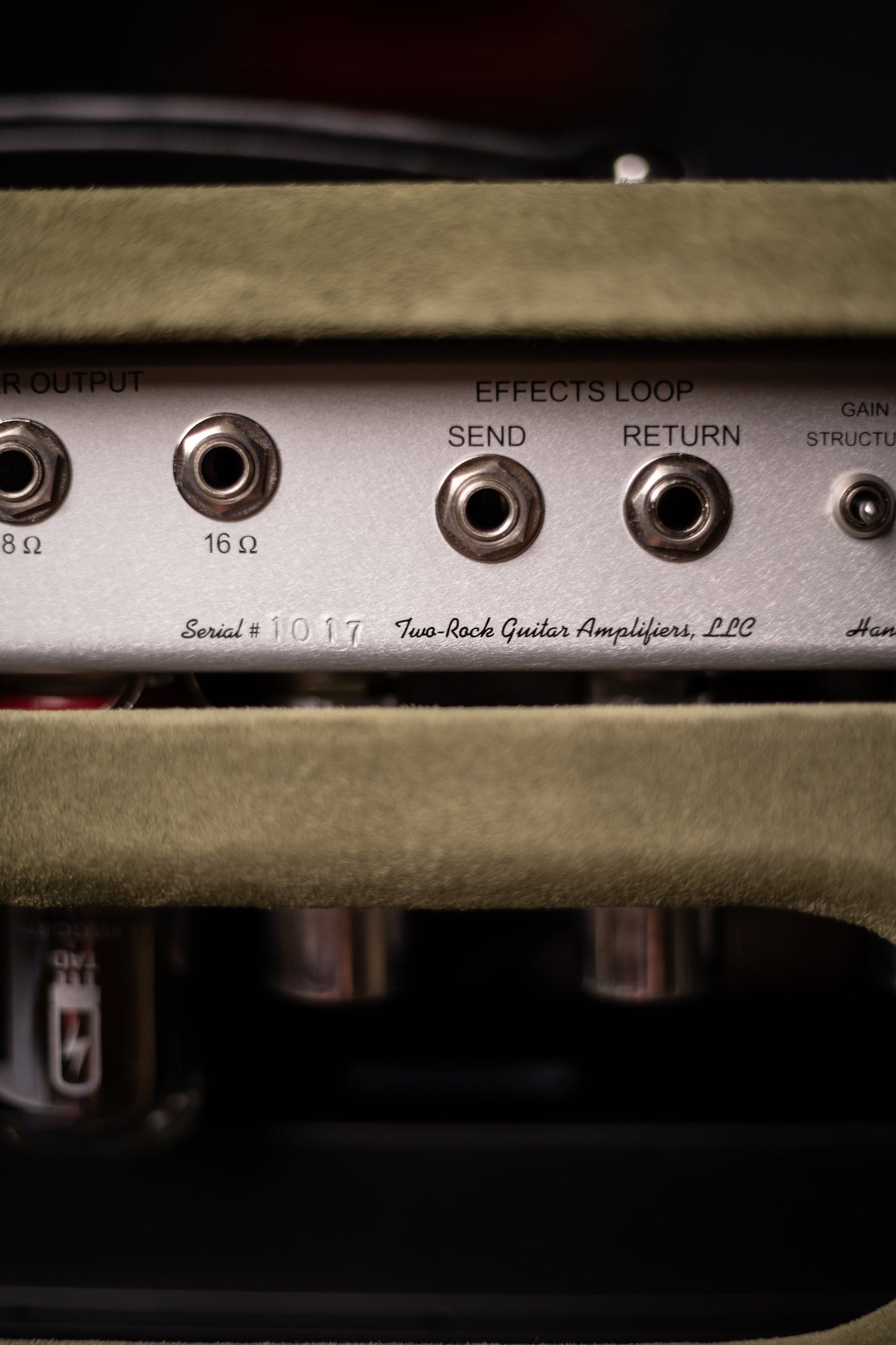 2022 Two-Rock Studio Signature 35 Watt Tube Head and 12-65B 1x12 Extension Cabinet - Moss Green Suede, Silver Chassis, Vintage Gold Grill, Silver Knobs