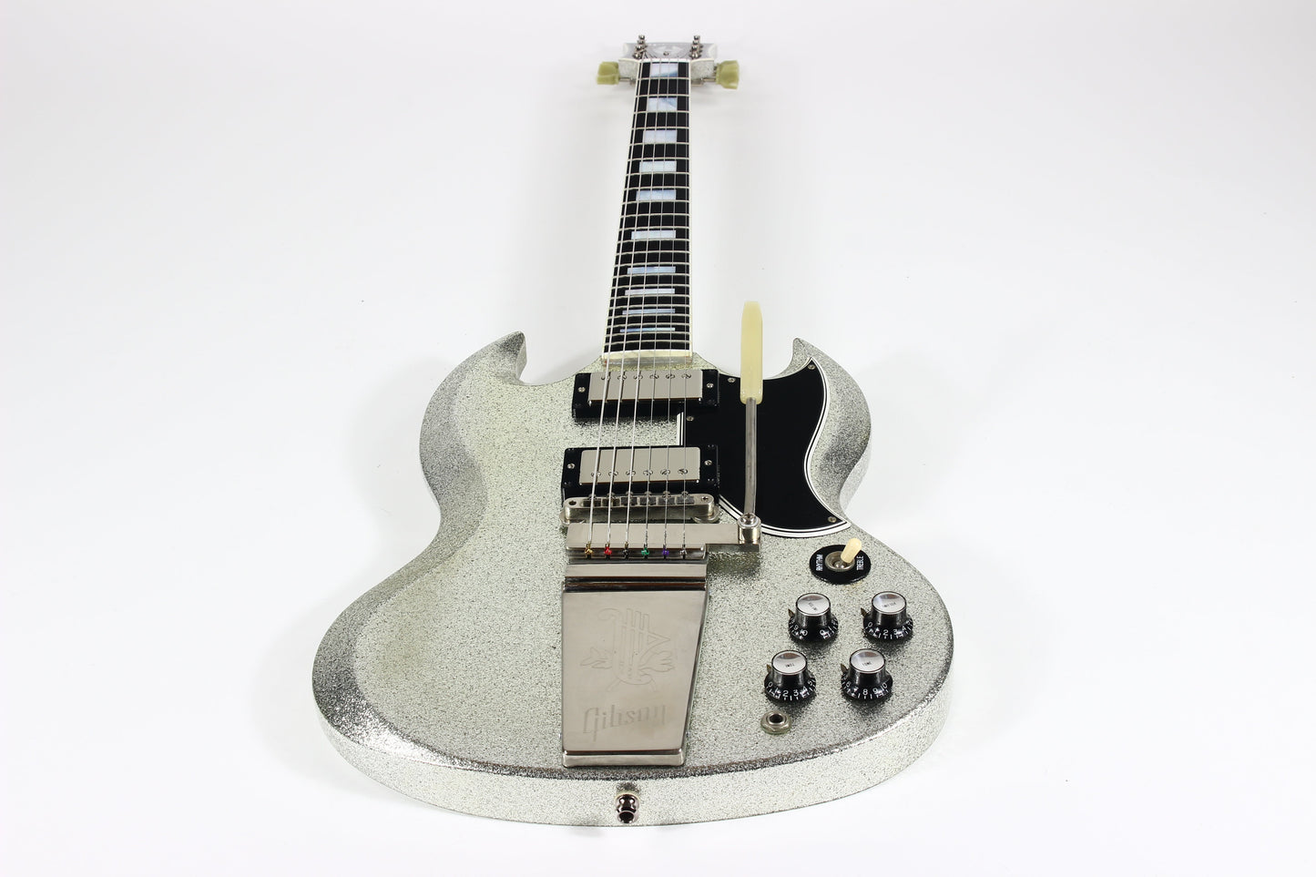 2007 Gibson Custom Shop SPARKLE Silver SG Les Paul Custom w Maestro