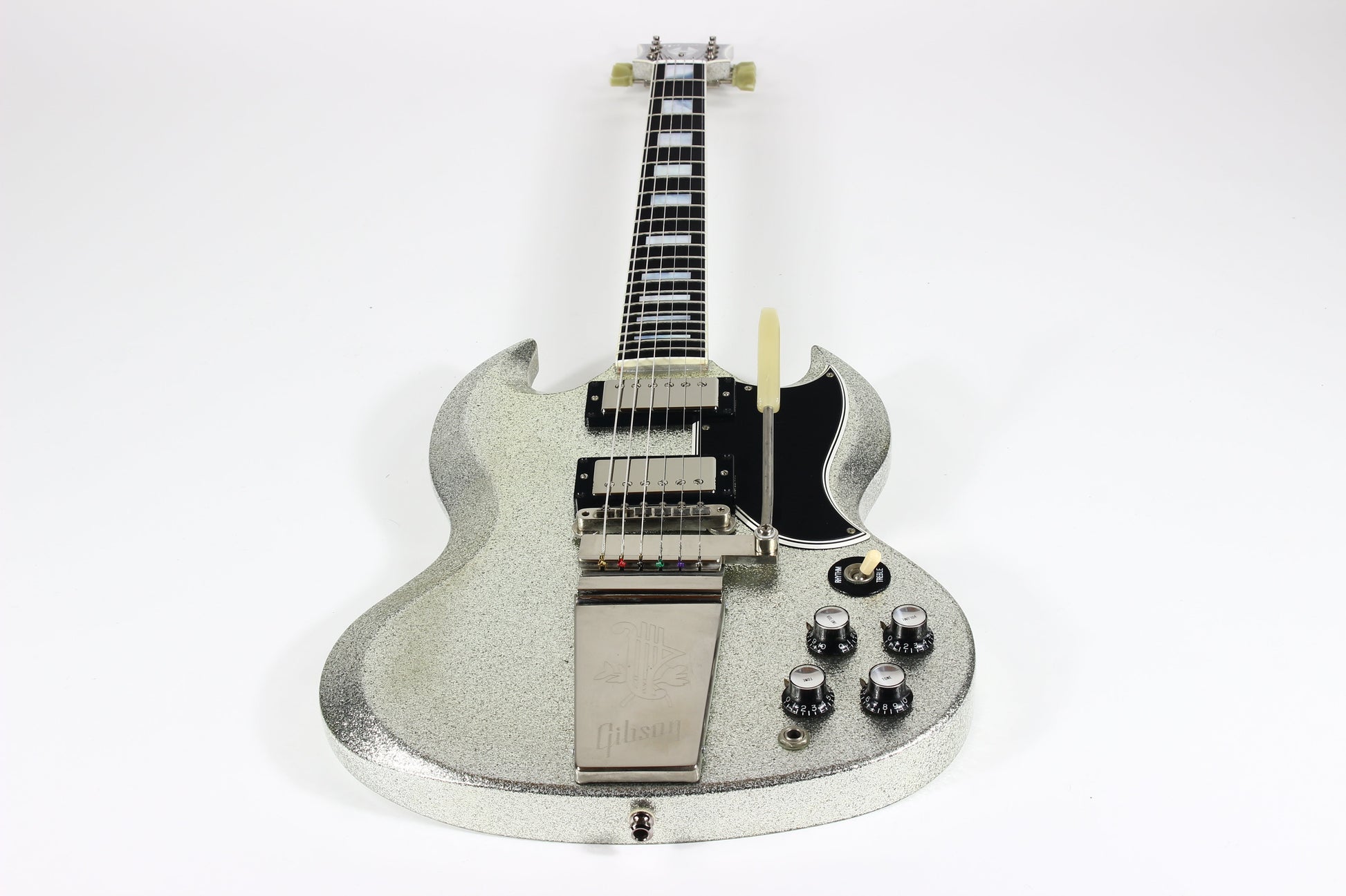 2007 Gibson Custom Shop SPARKLE Silver SG Les Paul Custom w Maestro