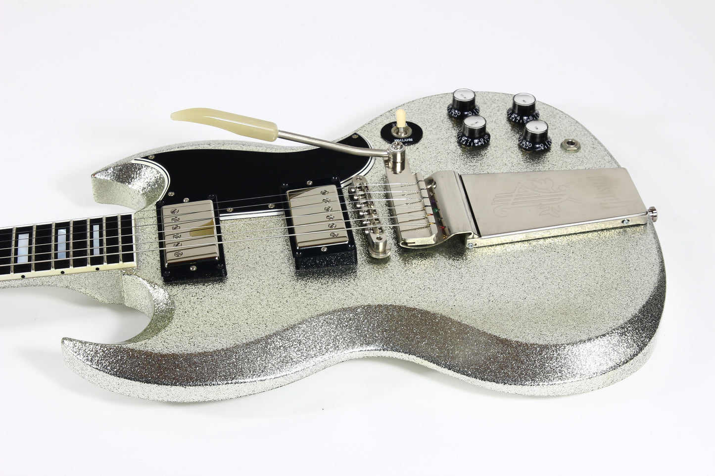 2007 Gibson Custom Shop SPARKLE Silver SG Les Paul Custom w Maestro