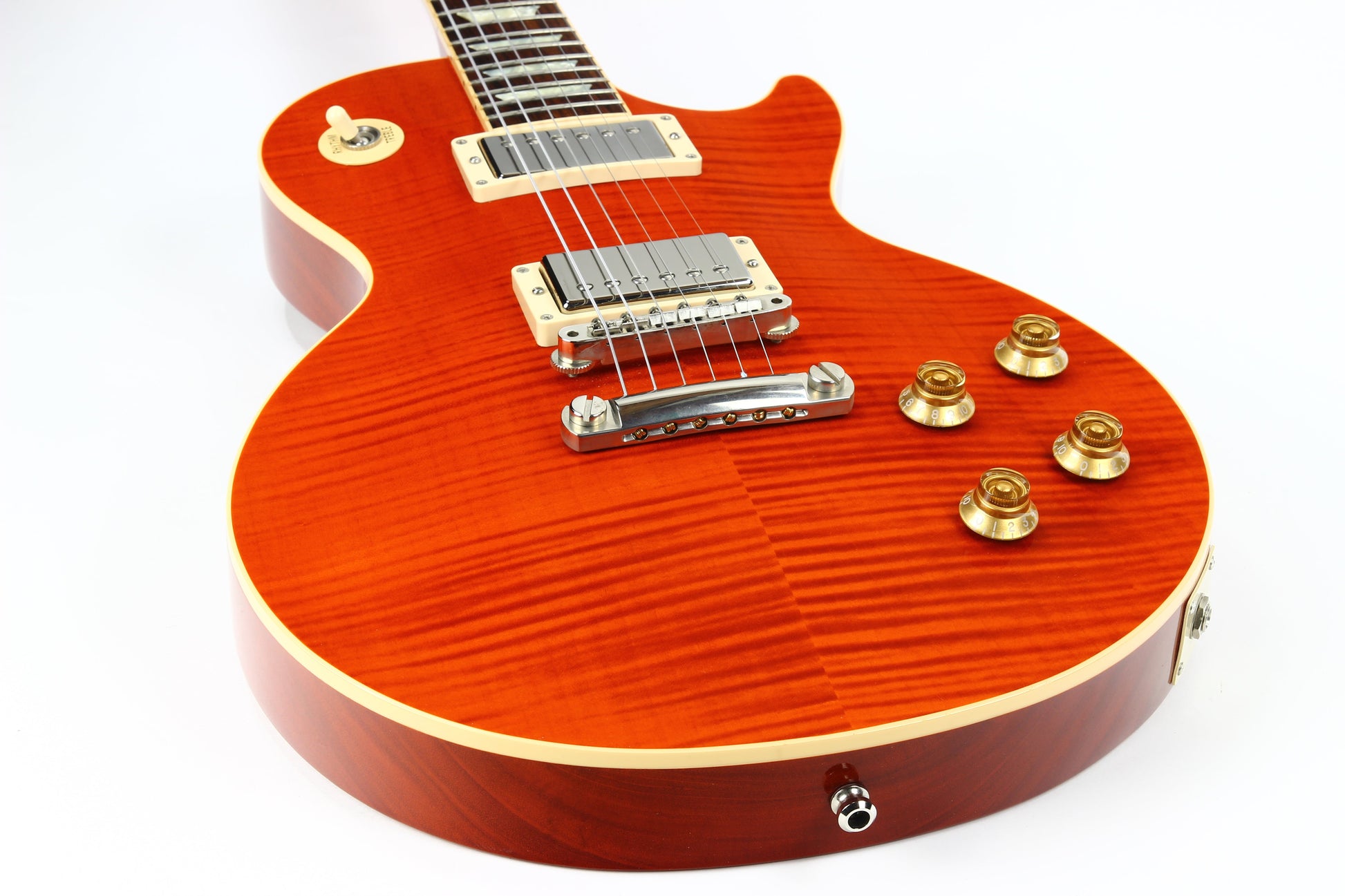 Gibson Custom Shop Les Paul Standard F Figured Trans Orange Flametop Electric Guitar