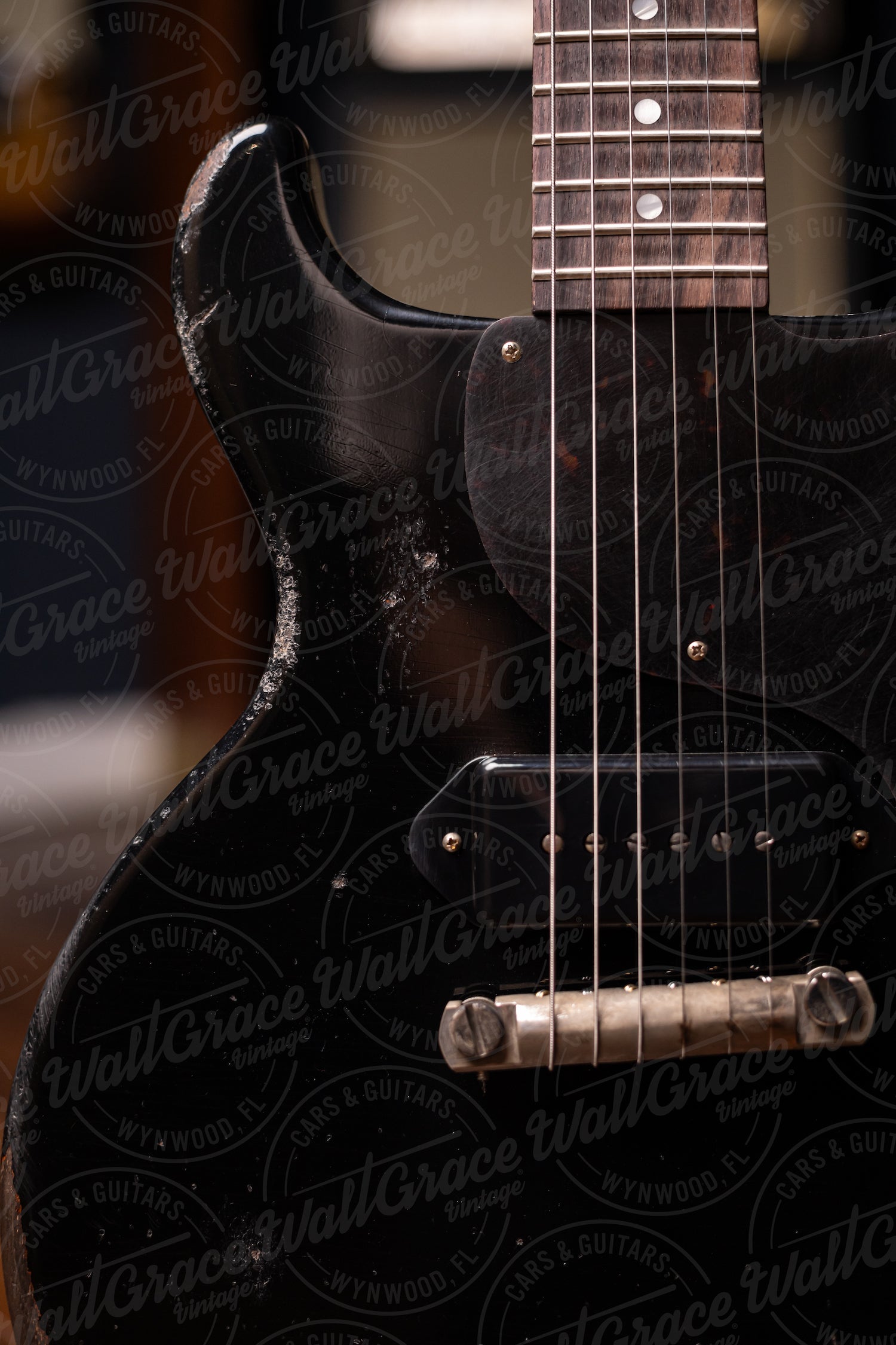Gibson Custom Shop 1960 Les Paul Junior Double Cut Reissue Murphy Lab Ultra Heavy Aged Electric Guitar - Ebony