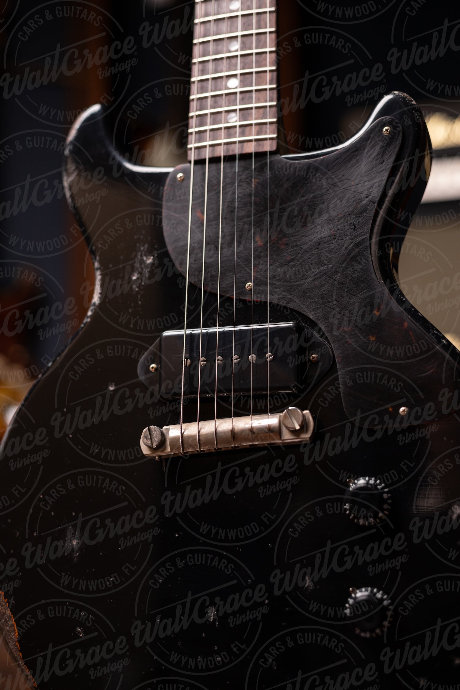 Gibson Custom Shop 1960 Les Paul Junior Double Cut Reissue Murphy Lab Ultra Heavy Aged Electric Guitar - Ebony