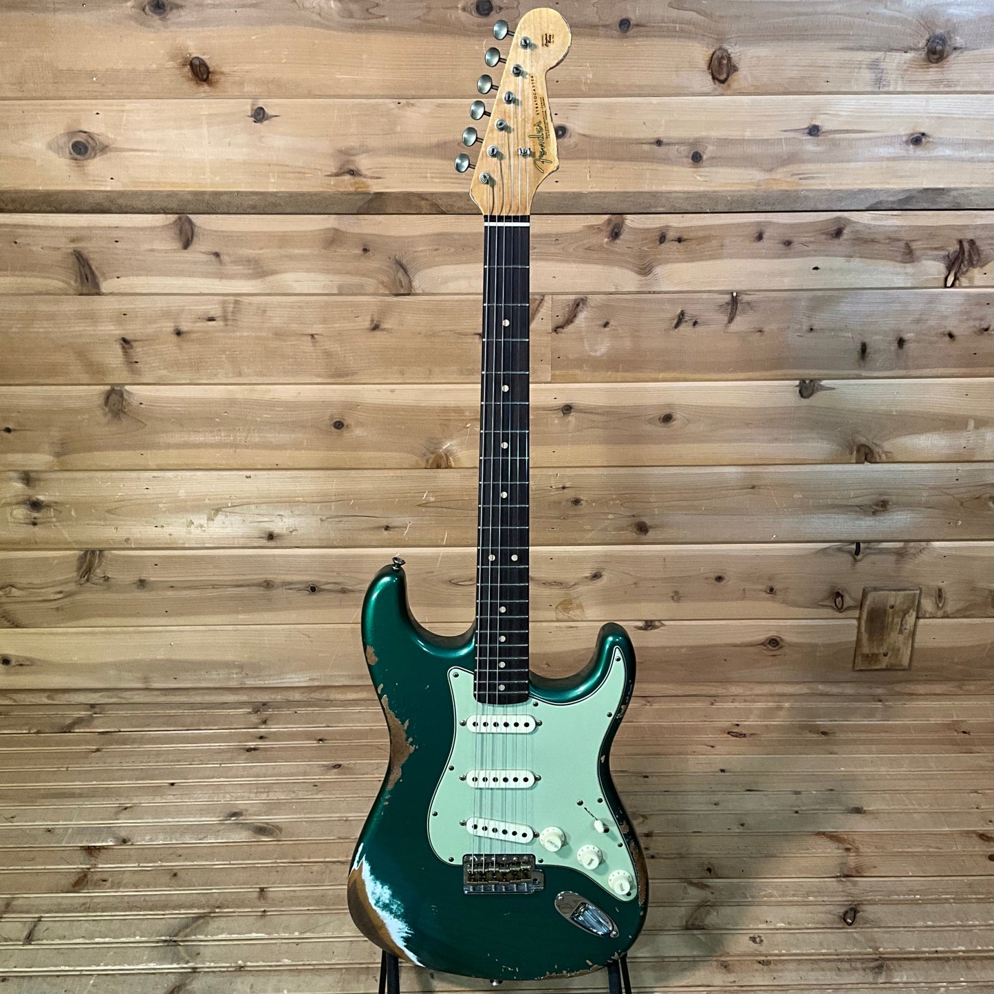 Fender Custom Shop Limited Edition 1964 L-Series Stratocaster Heavy Relic Electric Guitar - Aged Sherwood Green Metallic