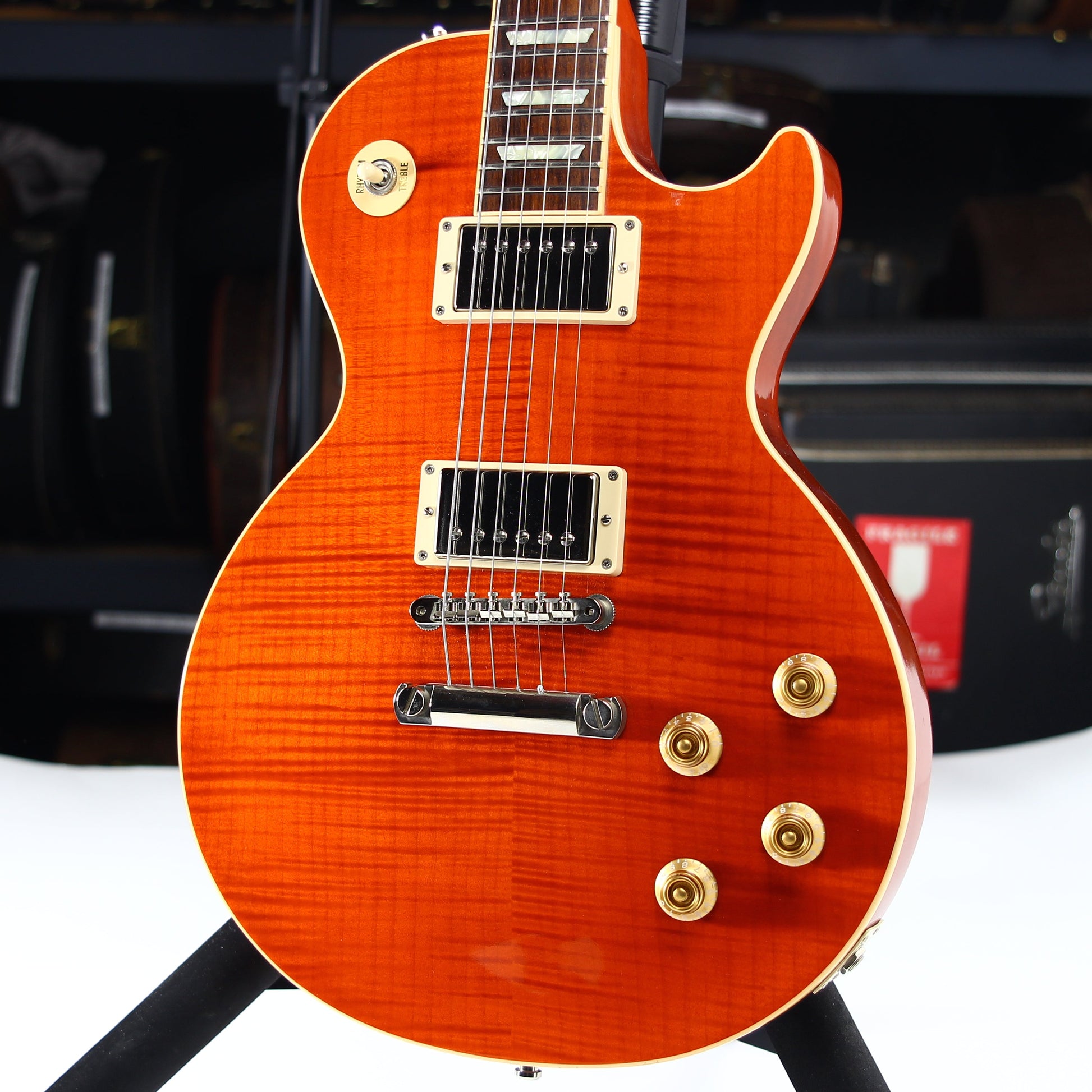 Gibson Custom Shop Les Paul Standard F Figured Trans Orange Flametop Electric Guitar