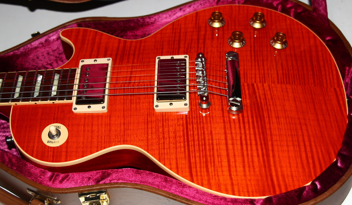 Gibson Custom Shop Les Paul Standard F Figured Trans Orange Flametop Electric Guitar