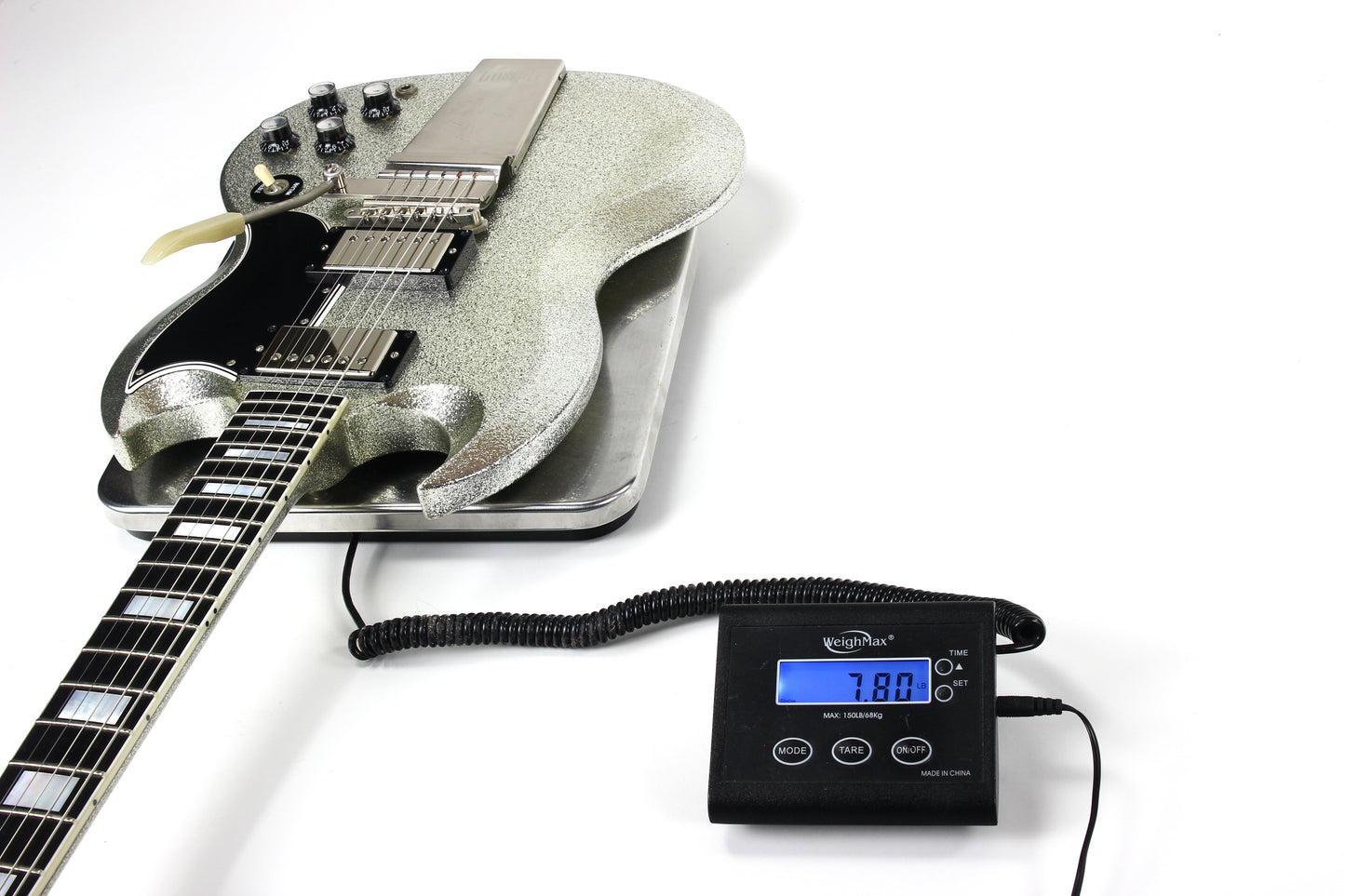 2007 Gibson Custom Shop SPARKLE Silver SG Les Paul Custom w Maestro