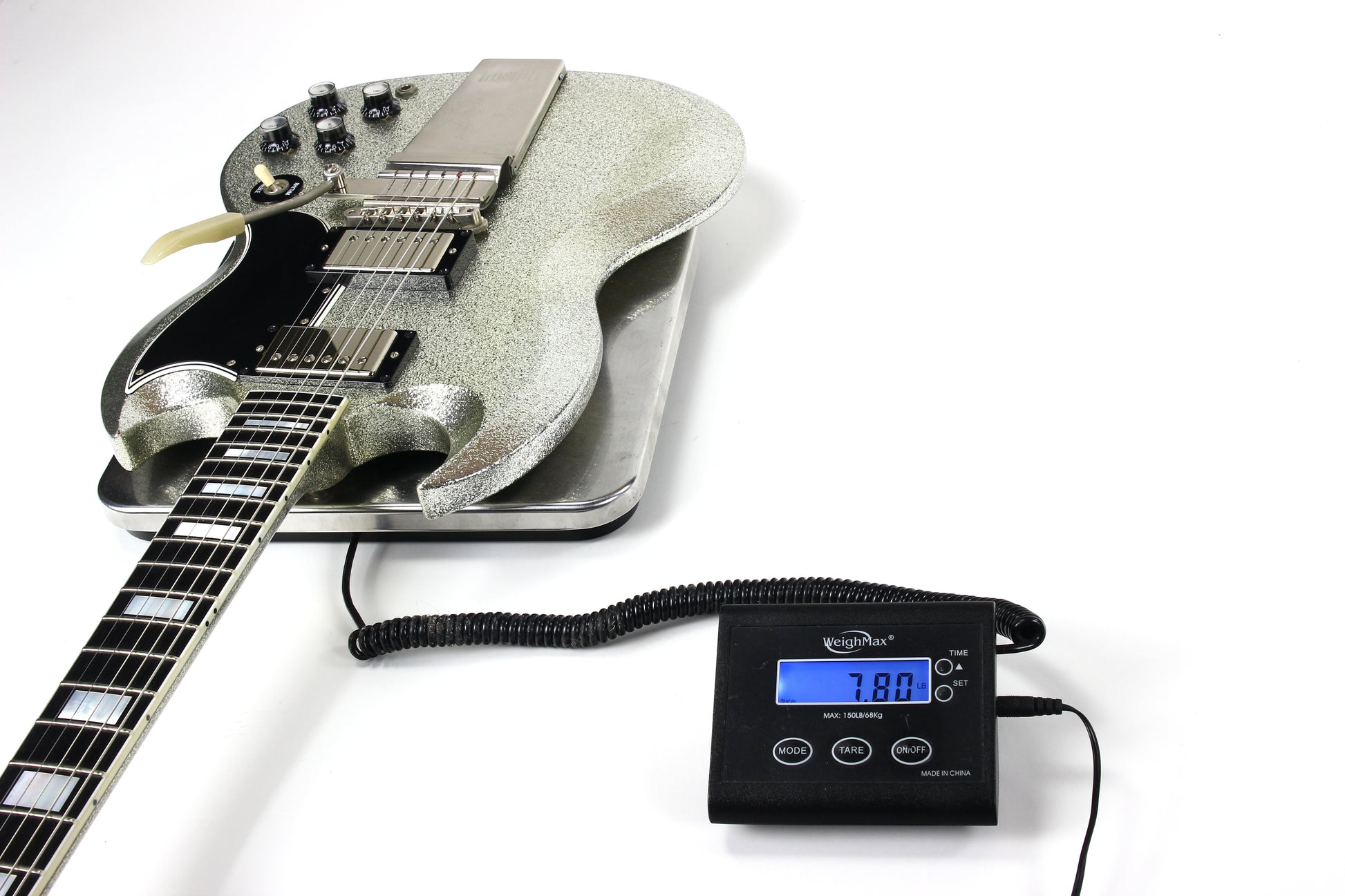 2007 Gibson Custom Shop SPARKLE Silver SG Les Paul Custom w Maestro