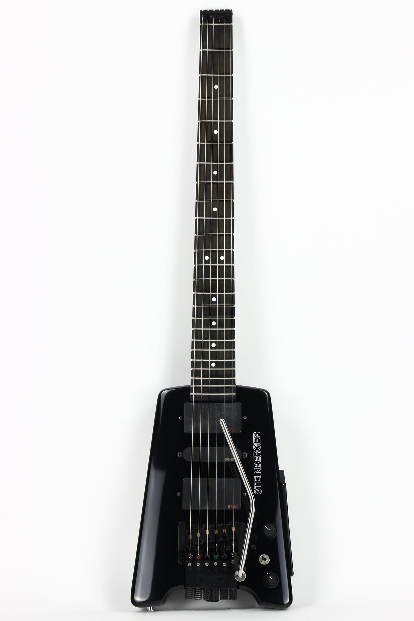 1997 Steinberger GL7TA Trans Trem Headless Electric Guitar | Original Hard Case and Tags, Black, CLEAN!
