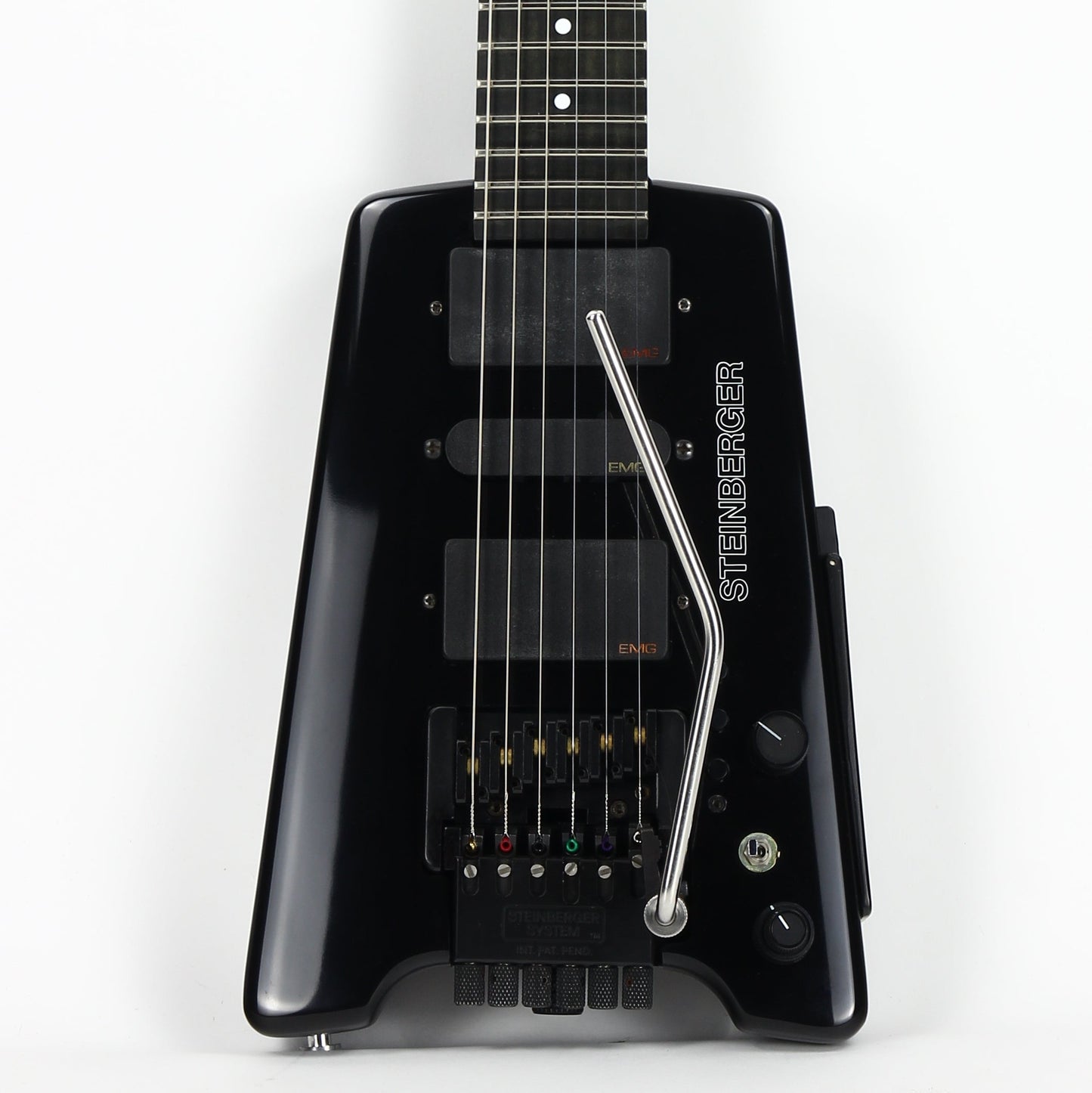 1997 Steinberger GL7TA Trans Trem Headless Electric Guitar | Original Hard Case and Tags, Black, CLEAN!