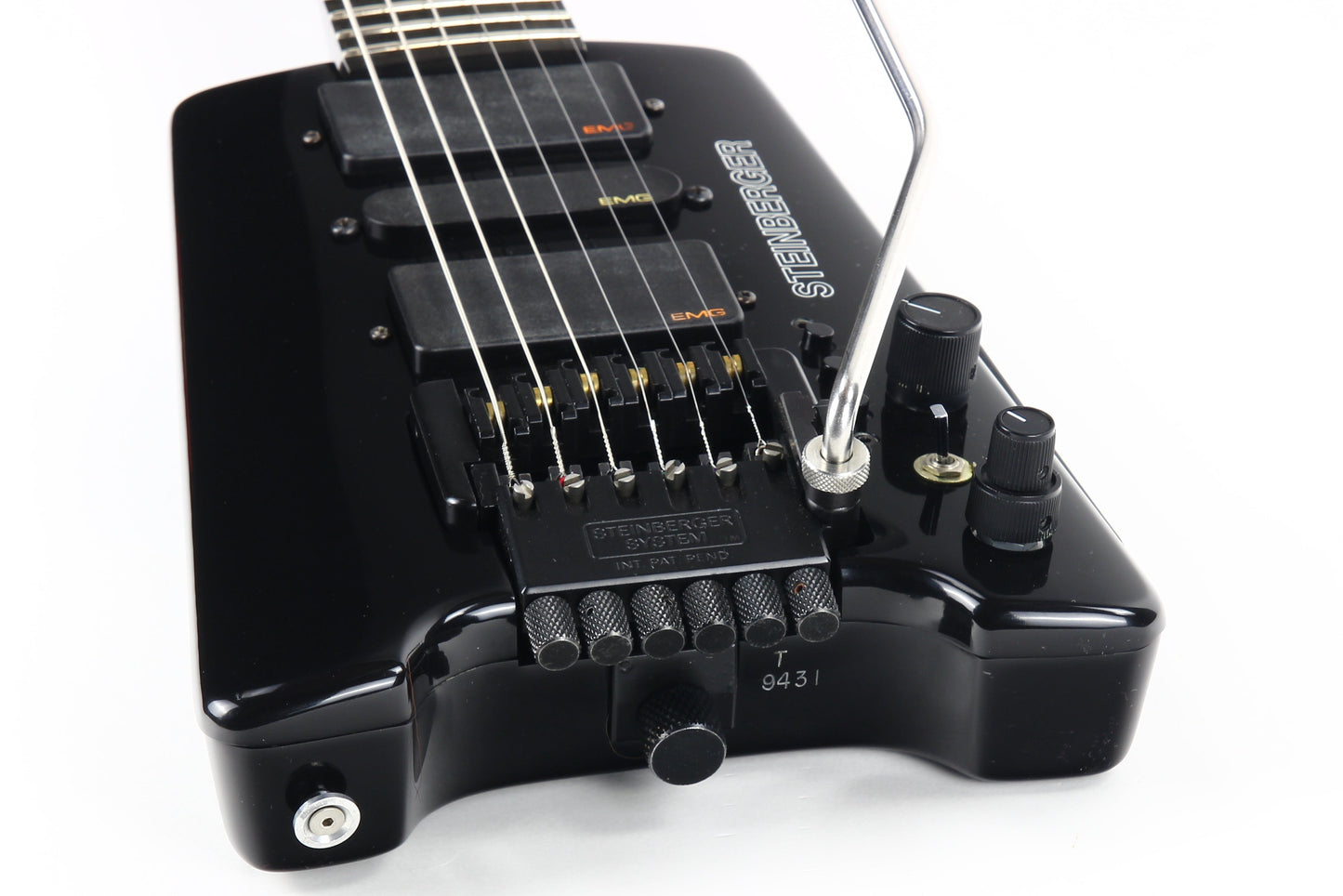 1997 Steinberger GL7TA Trans Trem Headless Electric Guitar | Original Hard Case and Tags, Black, CLEAN!