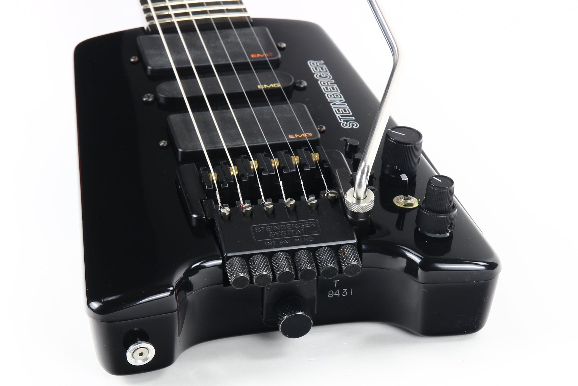 1997 Steinberger GL7TA Trans Trem Headless Electric Guitar | Original Hard Case and Tags, Black, CLEAN!