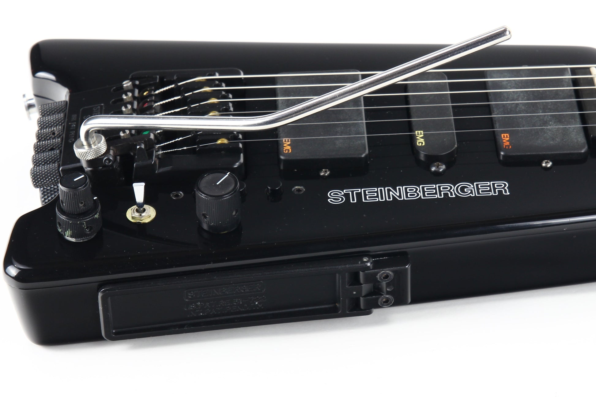 1997 Steinberger GL7TA Trans Trem Headless Electric Guitar | Original Hard Case and Tags, Black, CLEAN!
