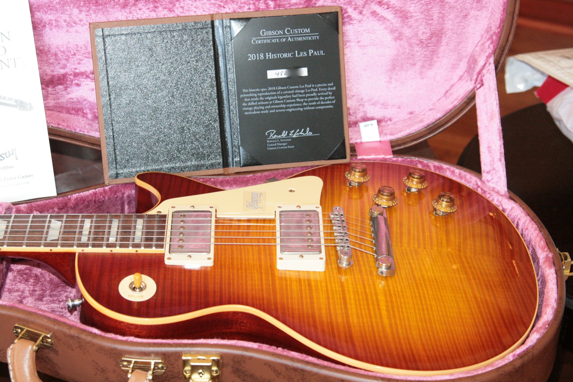 2018 Gibson 1959 Les Paul Historic Reissue! R9 59 SUNRISE TEA BURST Custom Shop TH Spec