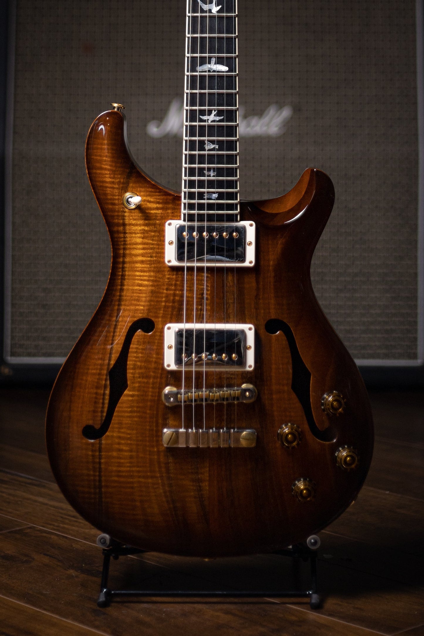 2019 Paul Reed Smith Private Stock Hollow Body II 594 #7690 Electric Guitar - Natural W Light Smoke Burst