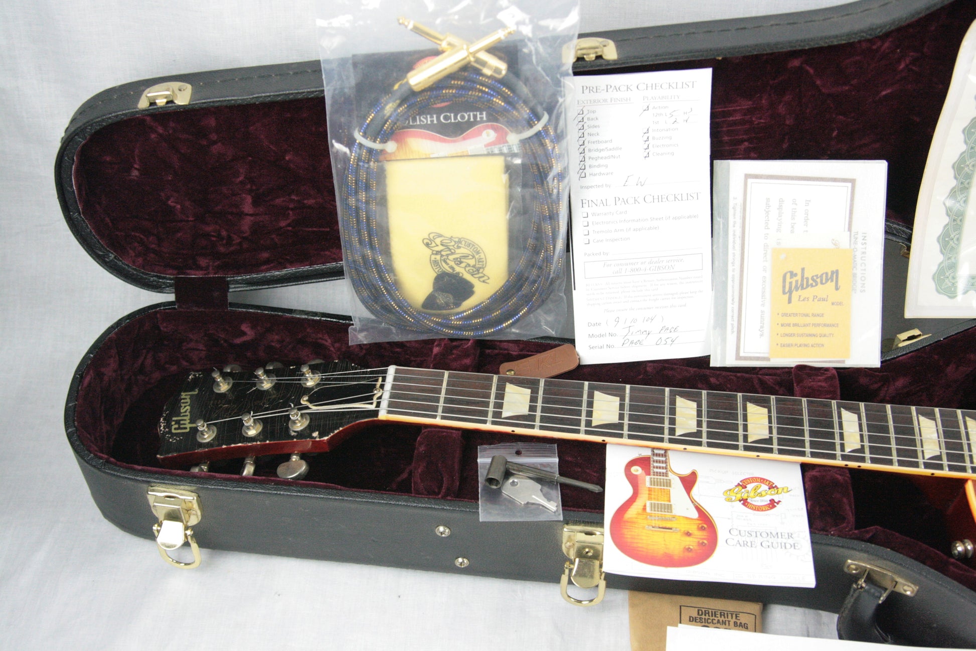 2004 Gibson Jimmy Page Tom Murphy AGED 1959 Les Paul Number One! 59 Reissue Signed COA! Custom Shop!