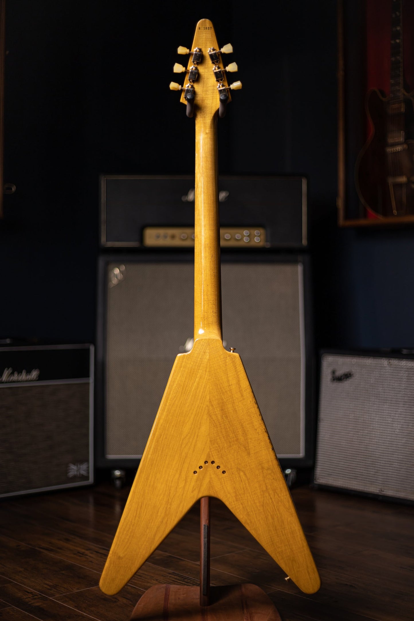 2021 Gibson Custom Shop 58 Korina Flying V Brazilian Rosewood Fingerboard Murphy Lab Light Aged GH Electric Guitar - Natural 81027