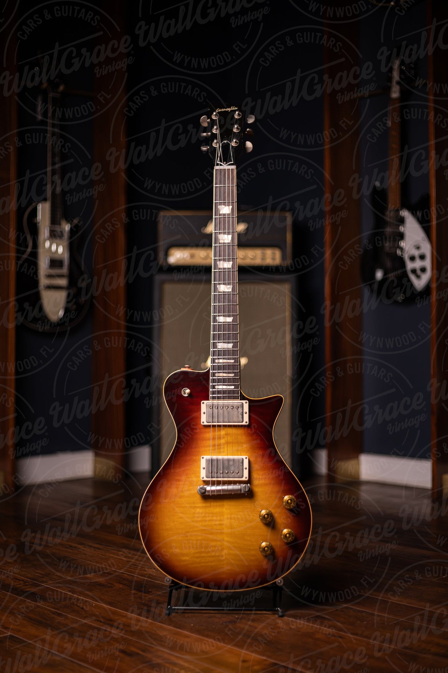 PRE ORDER | Carneglia Master Series Stallion Standard Wraparound Electric Guitar with Brazilian Rosewood - Aged Tobacco Burst