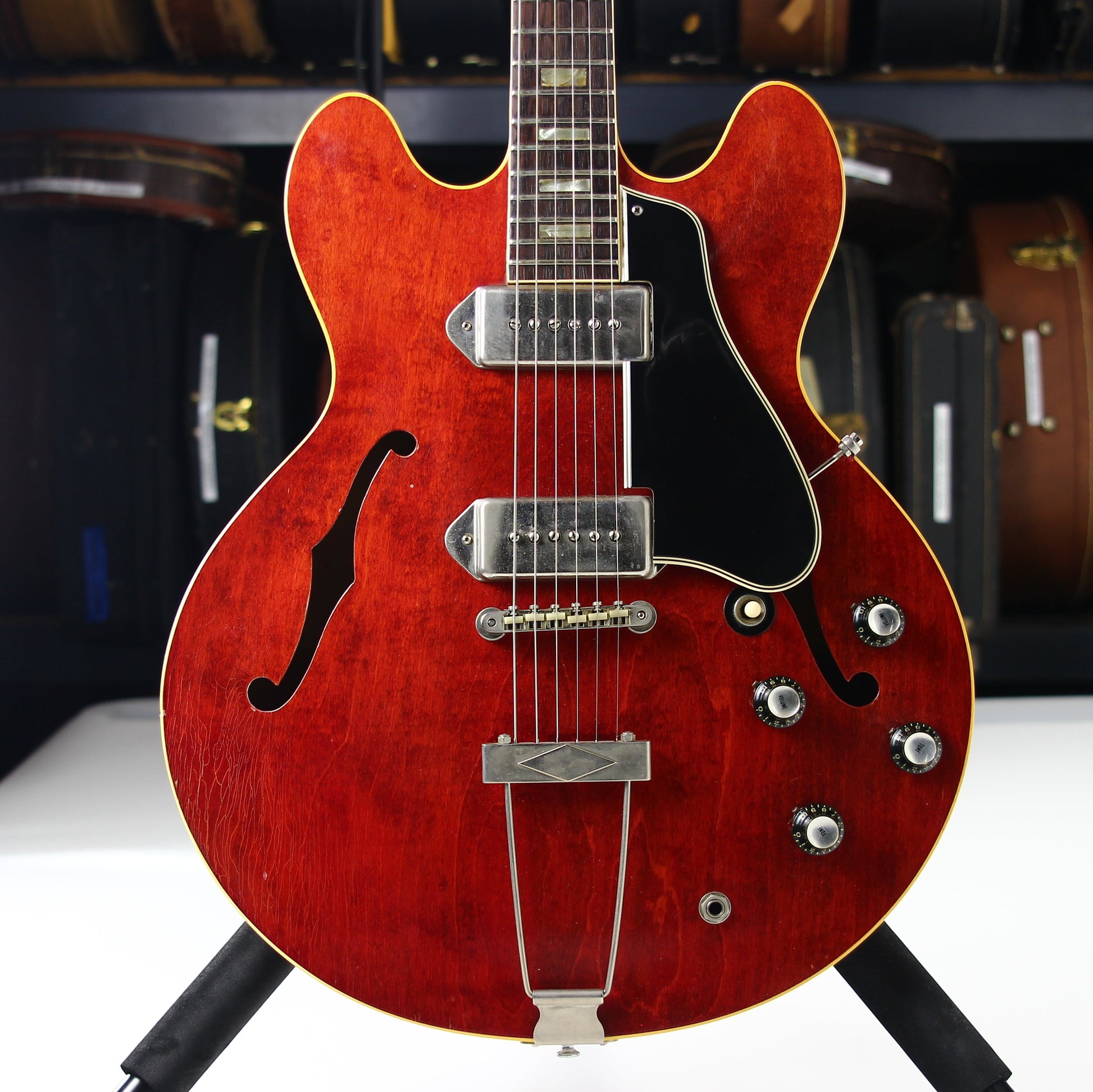 1965 Gibson ES-330 TDC Cherry Red WIDE NUT, NICKEL PARTS w Original Hard Case, Vintage 330