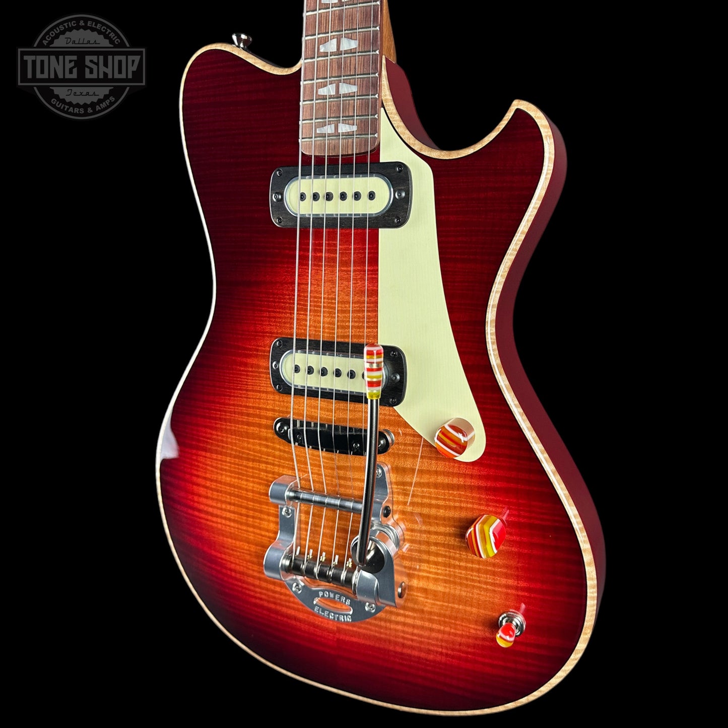Powers Electric A-Type Select Washed Cherry / Garnet Red w/softcase B467
