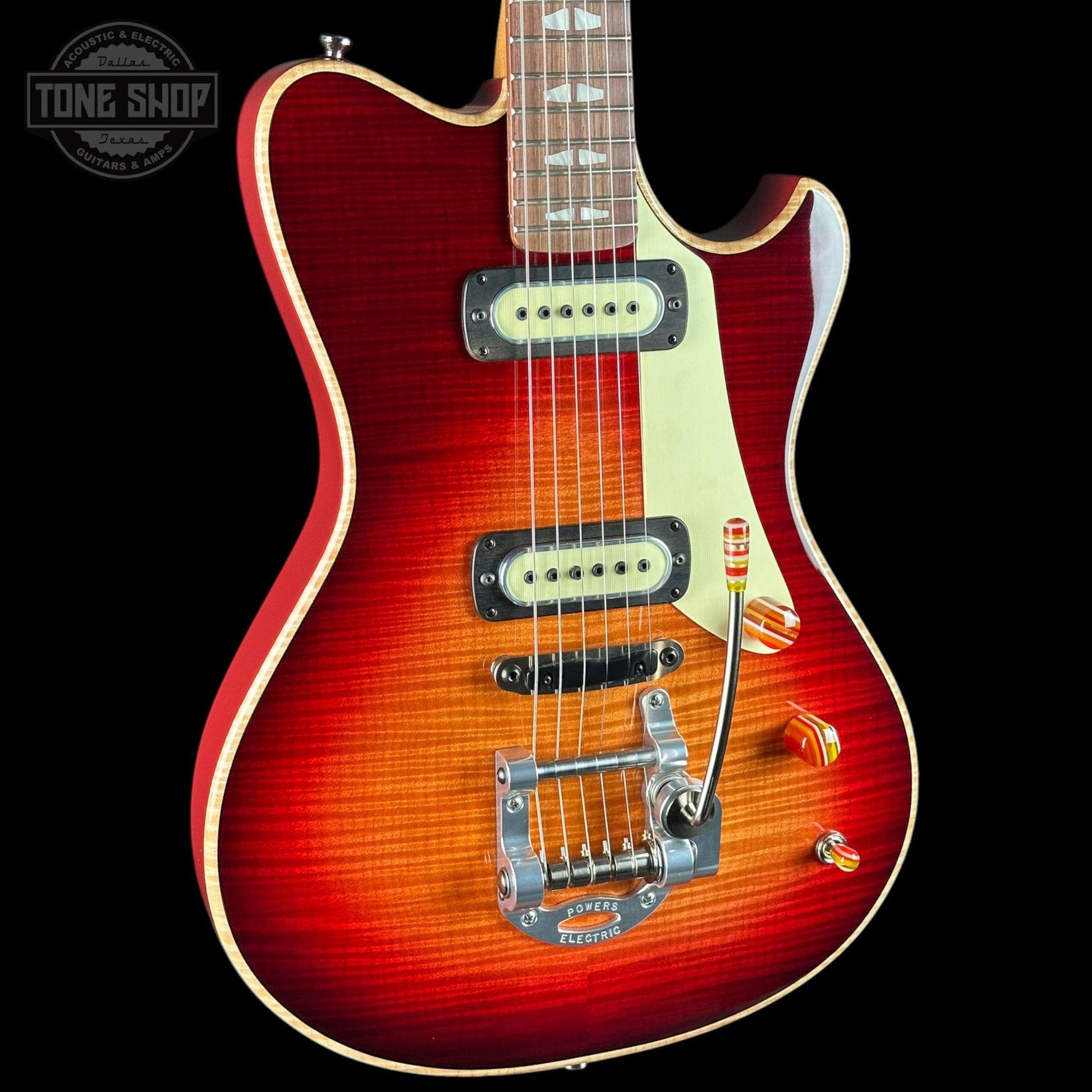 Powers Electric A-Type Select Washed Cherry / Garnet Red w/softcase B467
