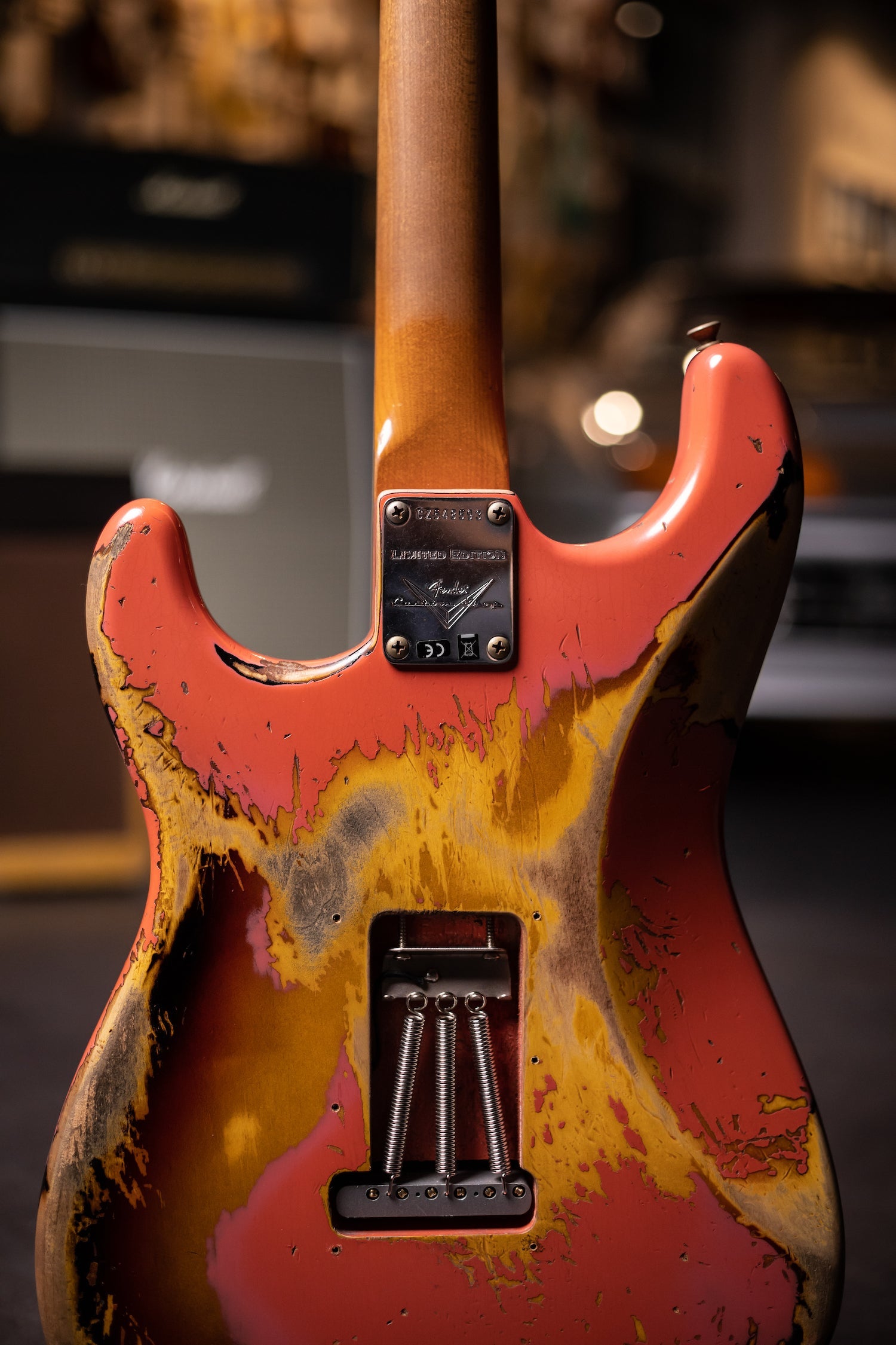 2020 Fender Custom Shop 60/63 Stratocaster Heavy Relic Electric Guitar  - Fiesta Red Over 3 Color Sunburst