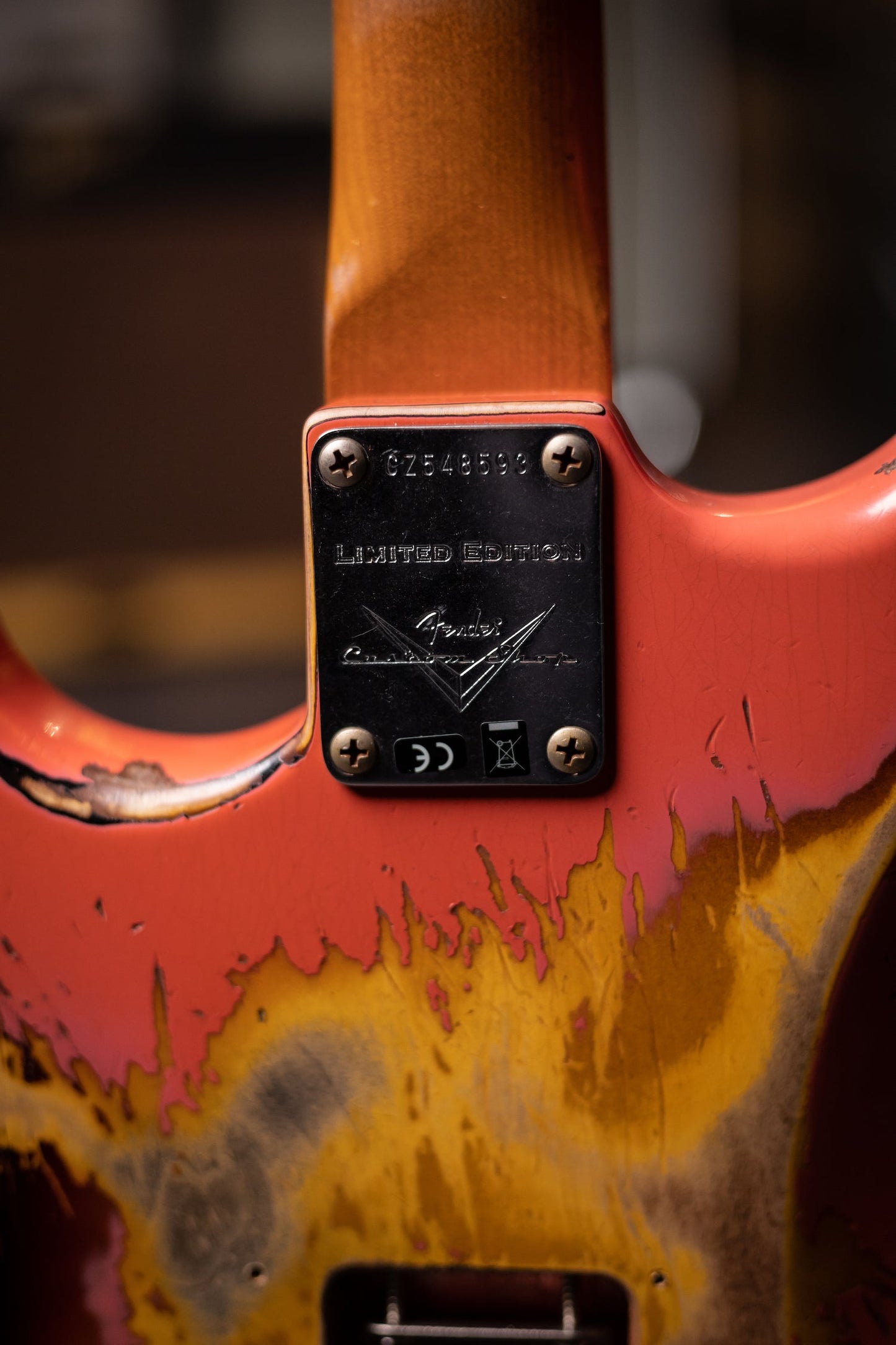2020 Fender Custom Shop 60/63 Stratocaster Heavy Relic Electric Guitar  - Fiesta Red Over 3 Color Sunburst