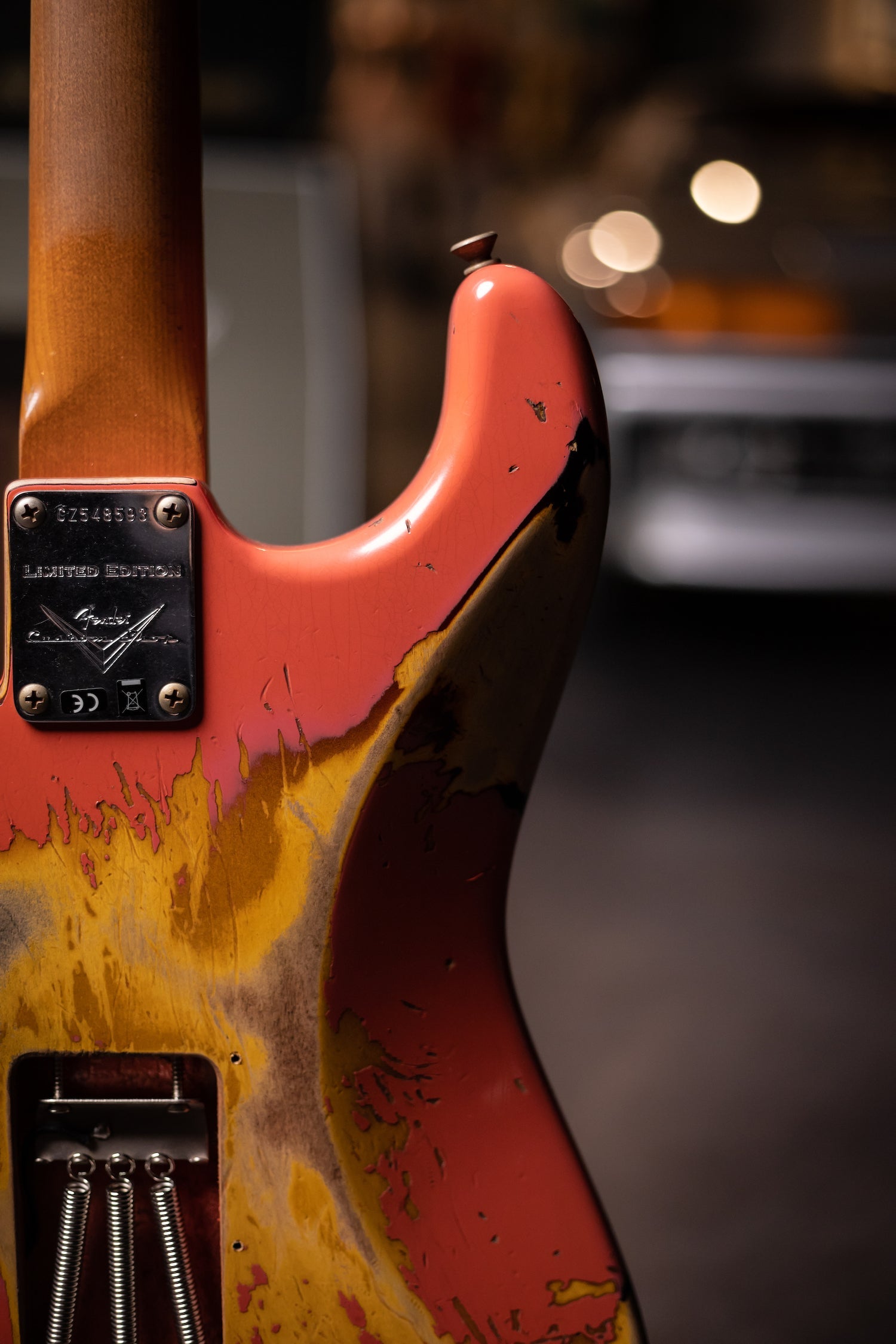 2020 Fender Custom Shop 60/63 Stratocaster Heavy Relic Electric Guitar  - Fiesta Red Over 3 Color Sunburst