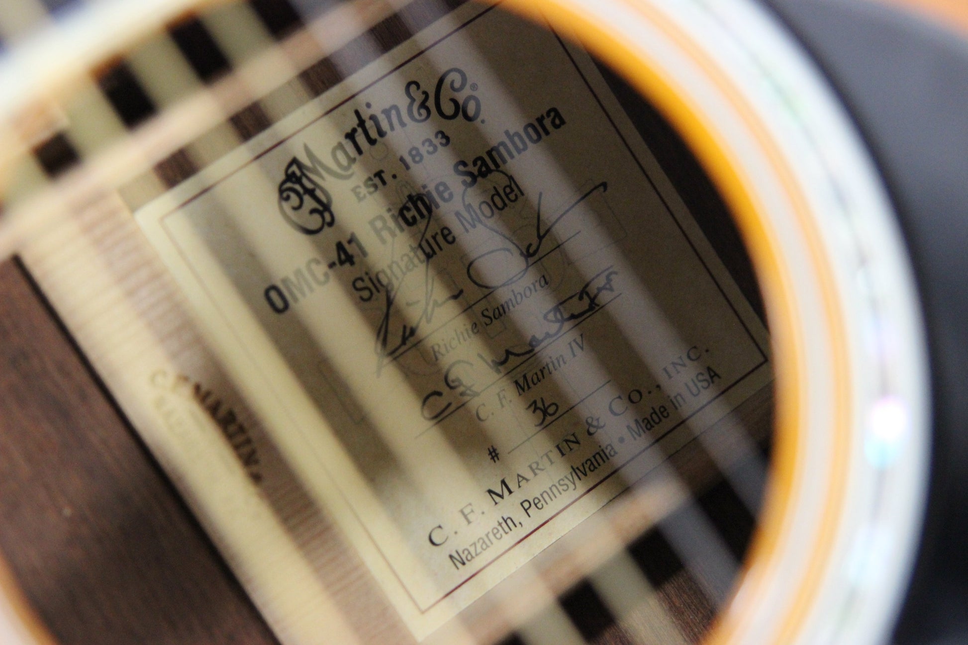2006 Martin OMC-41 Richie Sambora Signature 6-String Madagascar Rosewood Acoustic Guitar - om45 om42 signed label