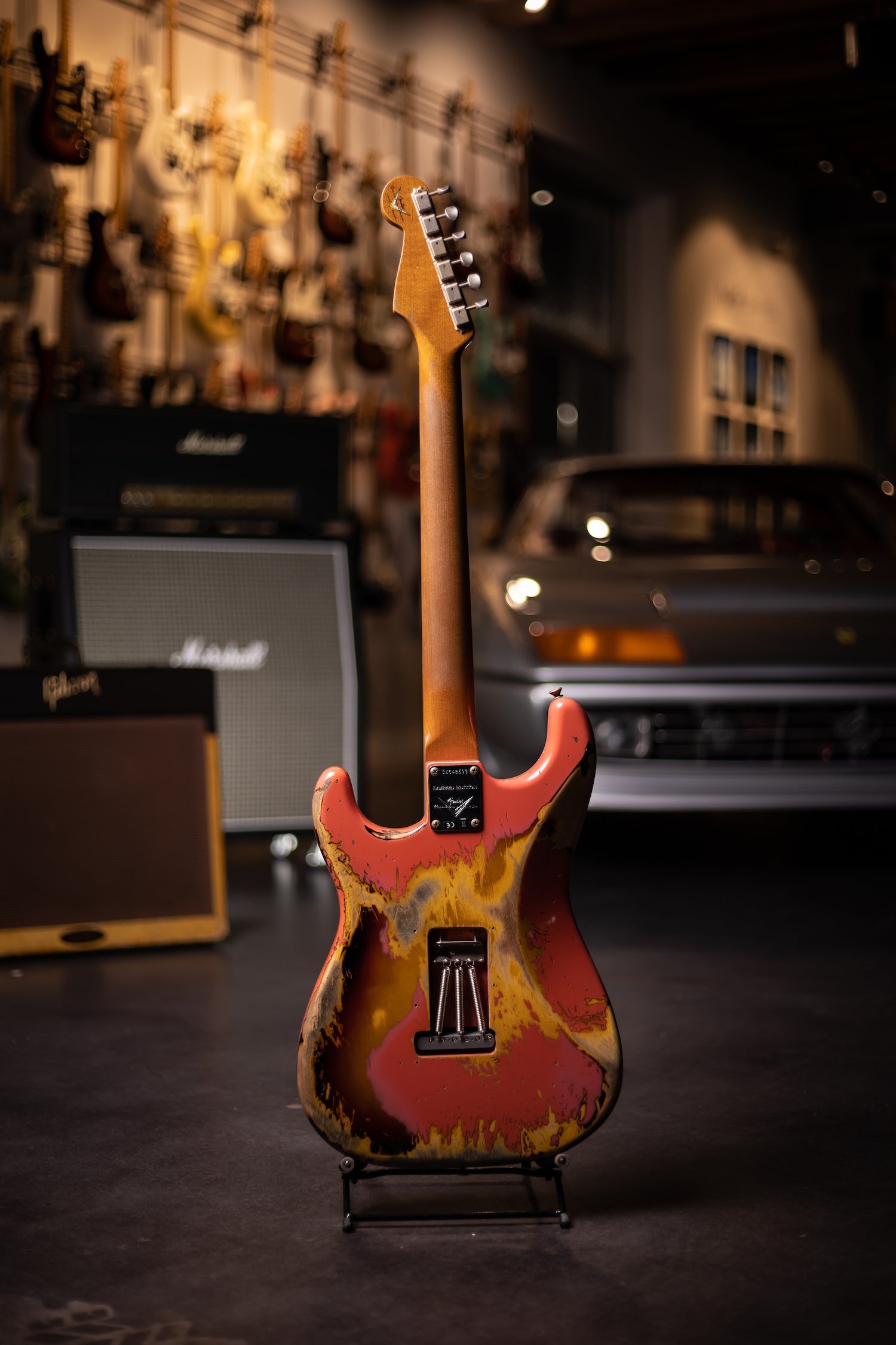 2020 Fender Custom Shop 60/63 Stratocaster Heavy Relic Electric Guitar  - Fiesta Red Over 3 Color Sunburst