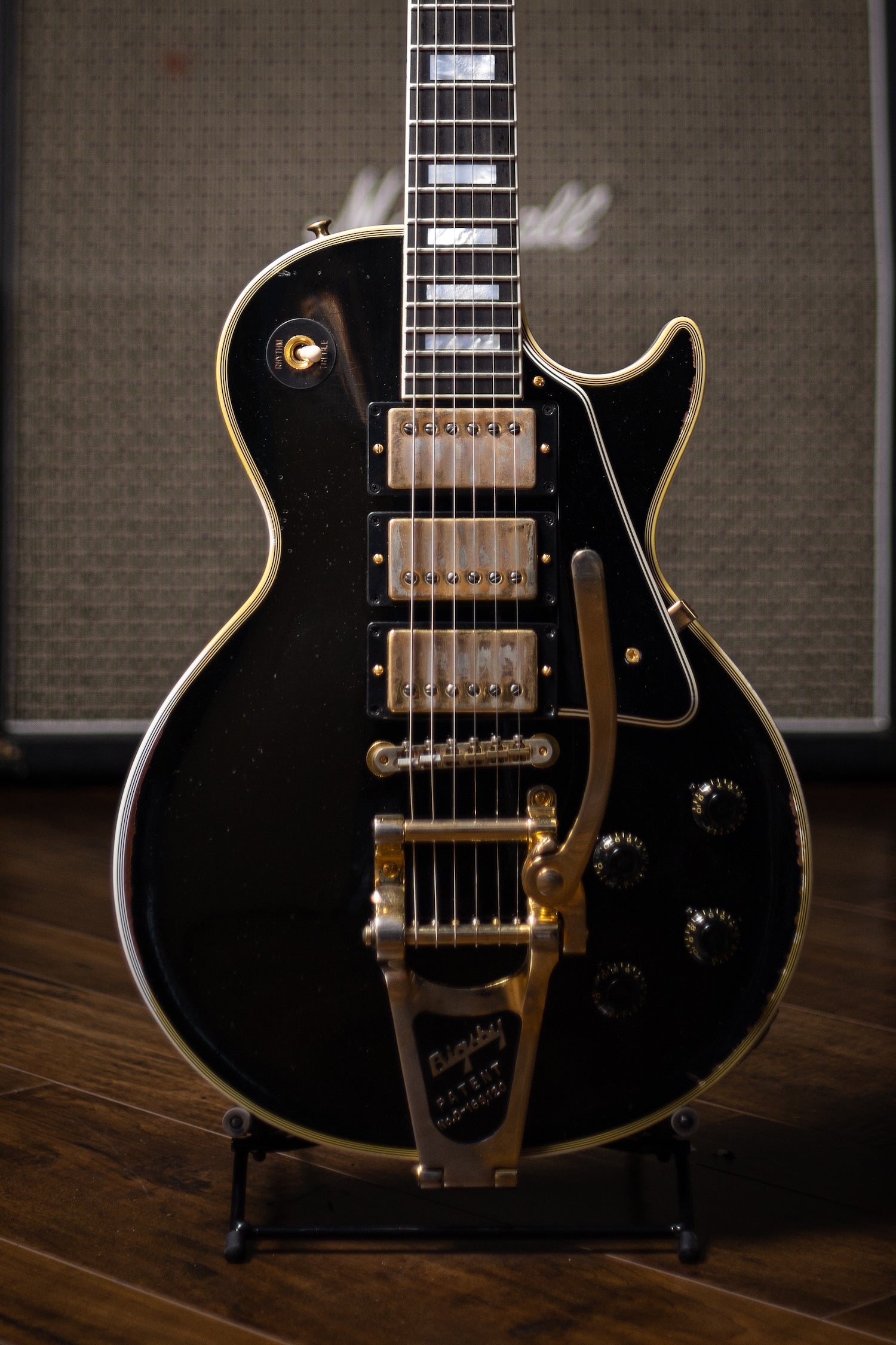 Gibson Custom Shop Murphy Lab 1957 Les Paul Custom 3 Pickup Ultra Heavy Aged - Ebony