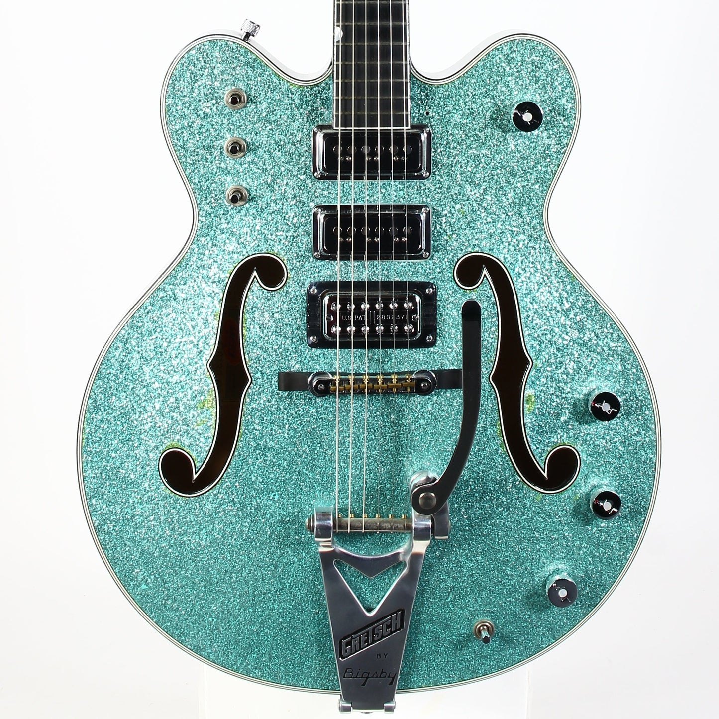 2015 Gretsch USA Custom Shop STEPHEN STERN G6136-CS DC Double Cut White Falcon Turquoise Sparkle 3-Pickup ONE-OFF!
