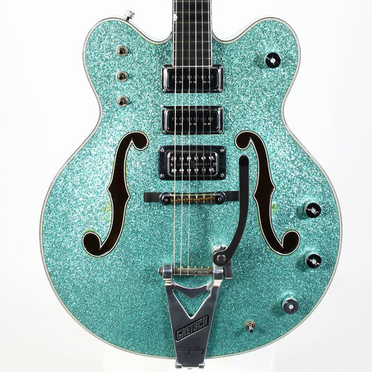 2015 Gretsch USA Custom Shop STEPHEN STERN G6136-CS DC Double Cut White Falcon Turquoise Sparkle 3-Pickup ONE-OFF!