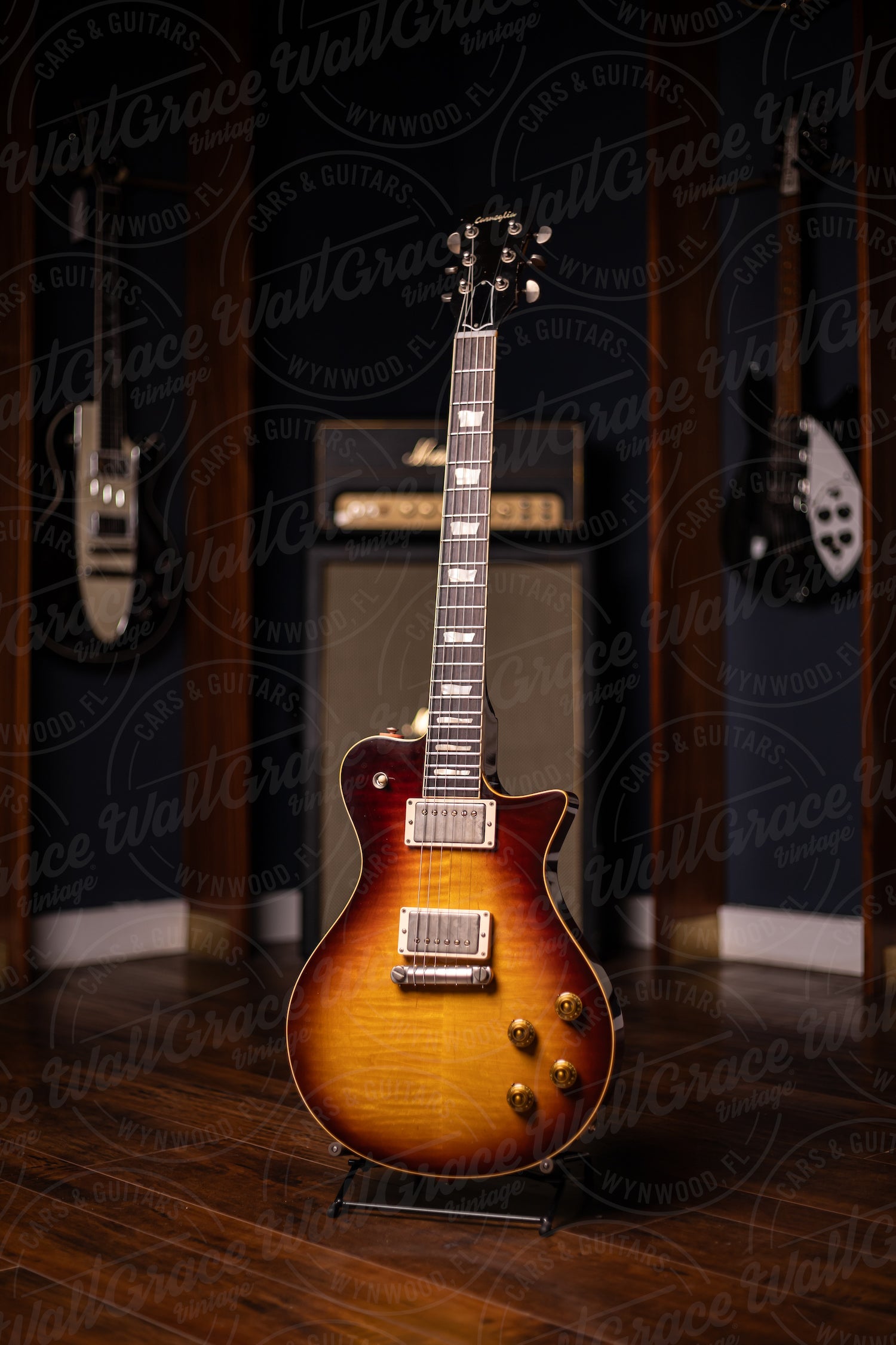 PRE ORDER | Carneglia Master Series Stallion Standard Wraparound Electric Guitar with Brazilian Rosewood - Aged Tobacco Burst