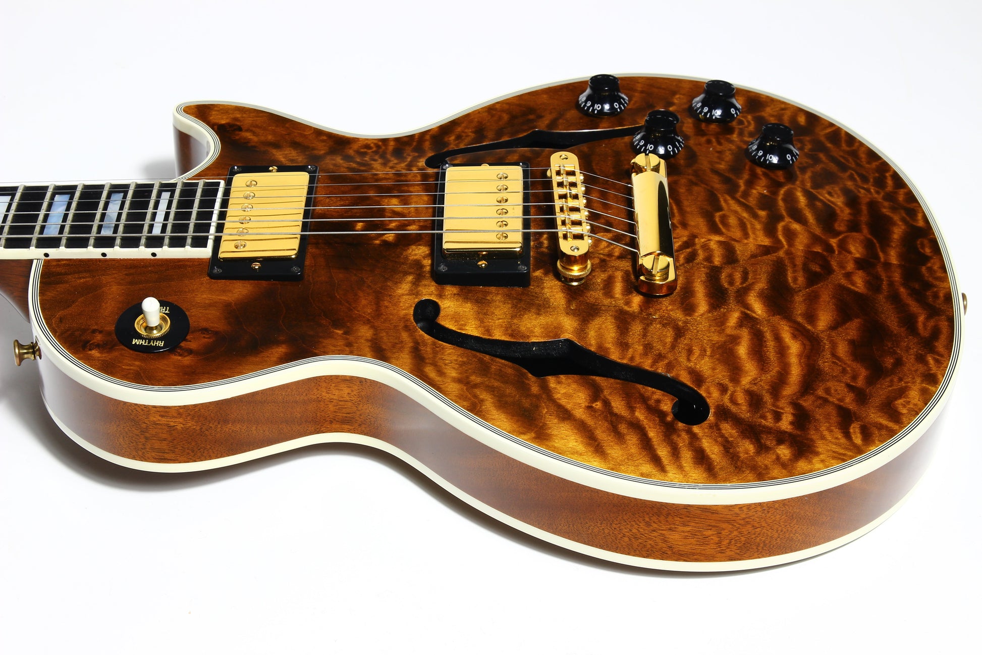 1995 Gibson Custom Shop Les Paul Bantam Elite Plus Florentine ROOTBEER QUILT -- ES 335 Semi Hollow