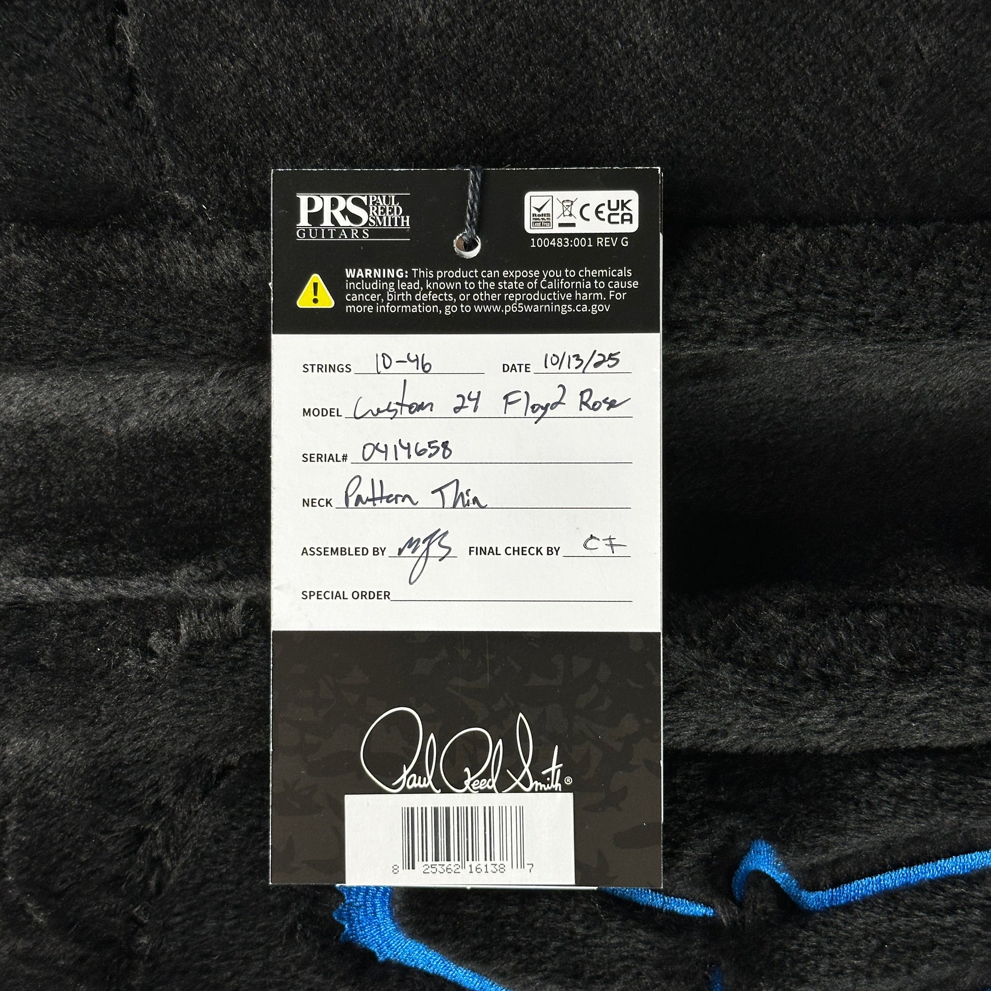 PRS Custom 24 "Floyd" Sprayer's Choice Blue Metallic Gloss w/case 0414658