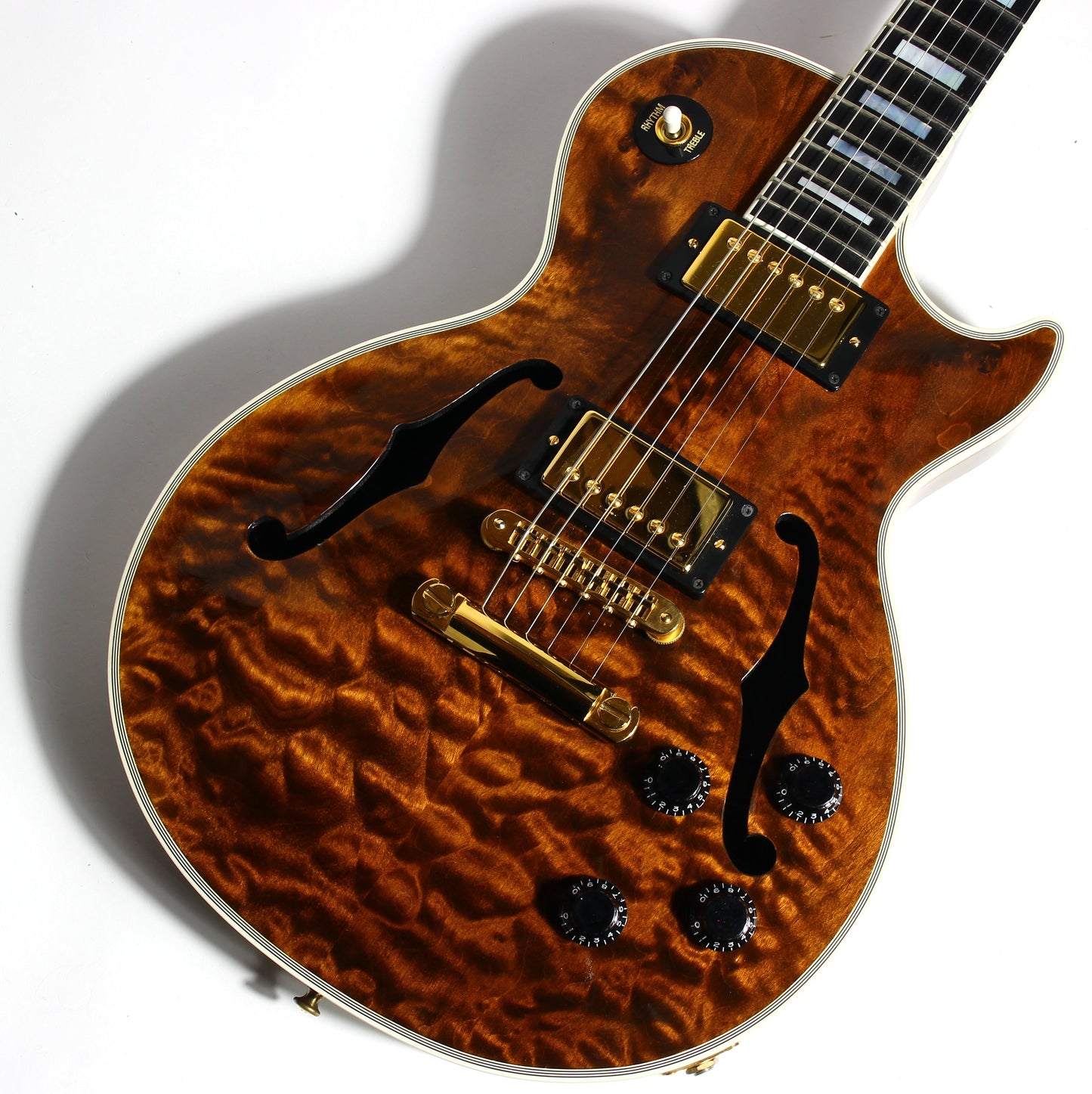 1995 Gibson Custom Shop Les Paul Bantam Elite Plus Florentine ROOTBEER QUILT -- ES 335 Semi Hollow