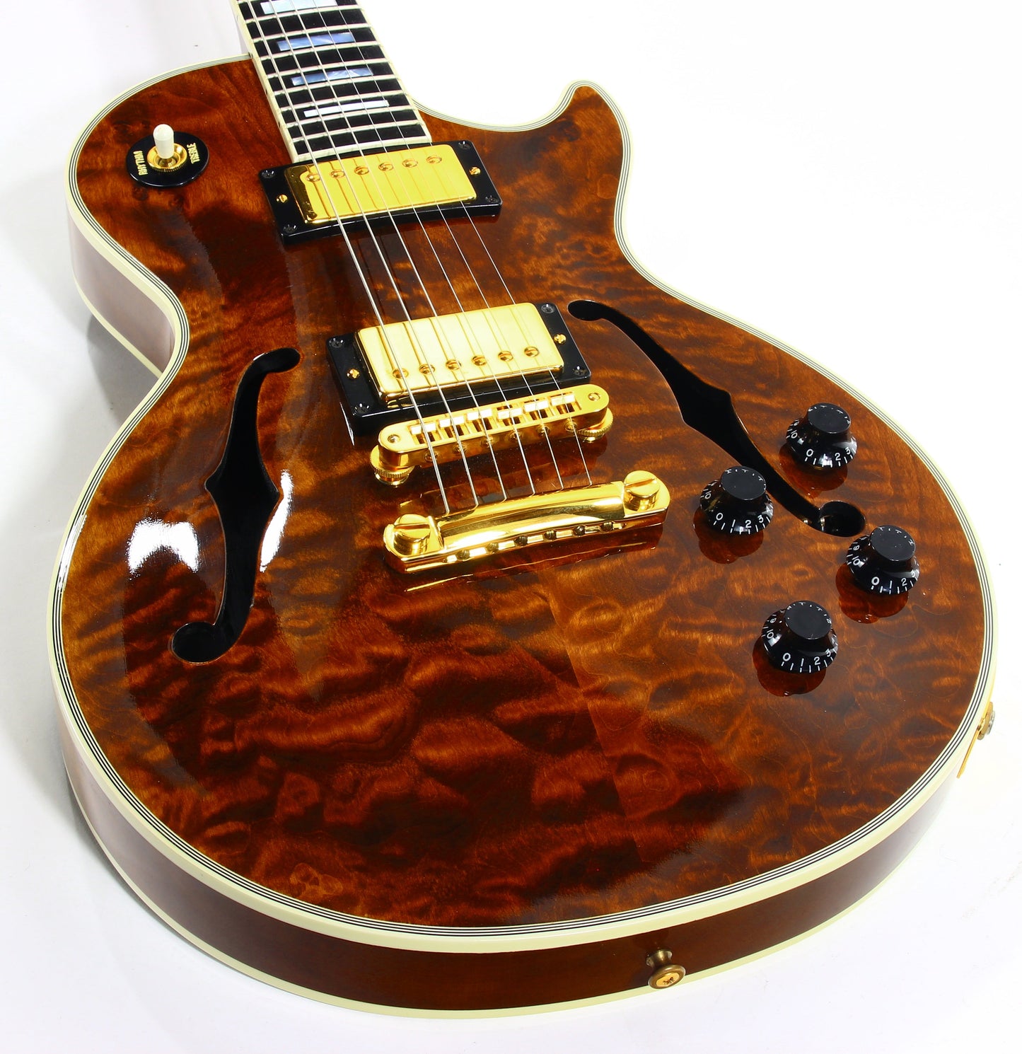 1995 Gibson Custom Shop Les Paul Bantam Elite Plus Florentine ROOTBEER QUILT -- ES 335 Semi Hollow