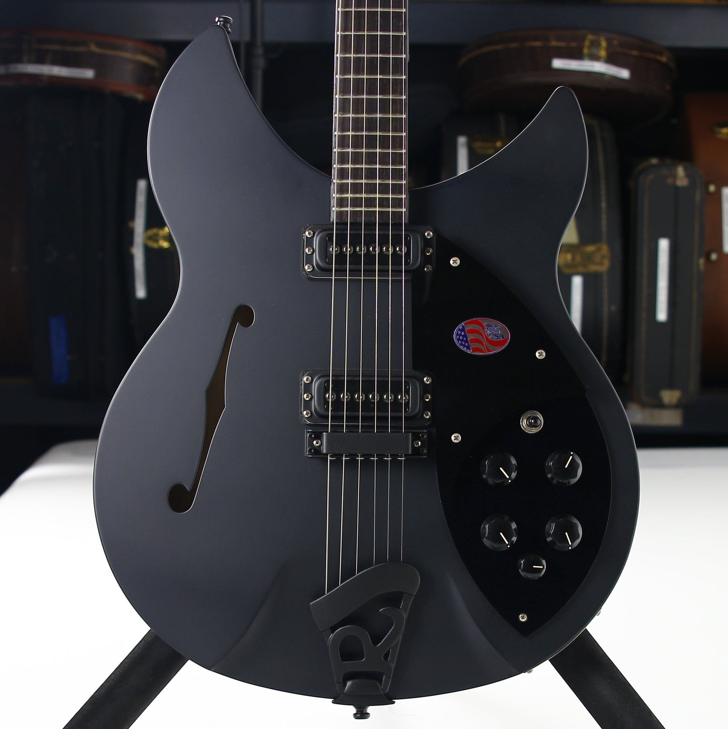 2017 Rickenbacker 360 SPC FB WB - Flat Black Limited Run Double Bound F-hole
