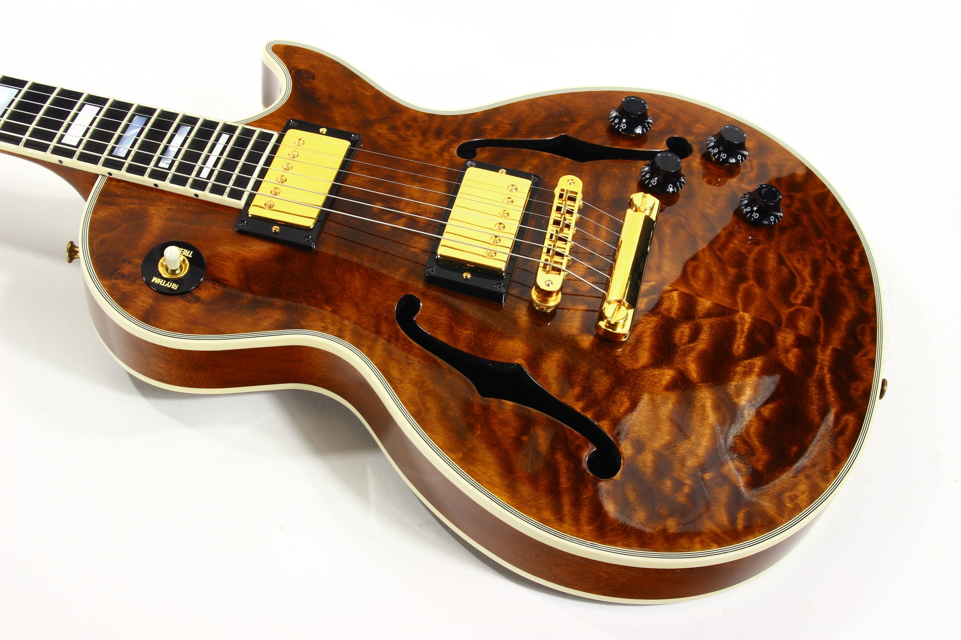 1995 Gibson Custom Shop Les Paul Bantam Elite Plus Florentine ROOTBEER QUILT -- ES 335 Semi Hollow