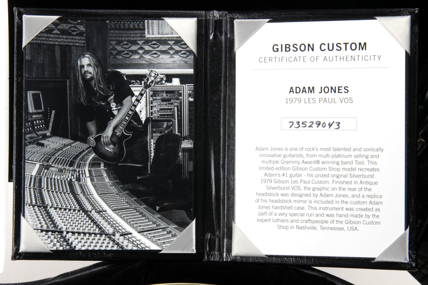 2020 Gibson Custom Shop VOS ADAM JONES 1979 Les Paul Silverburst Signature Model