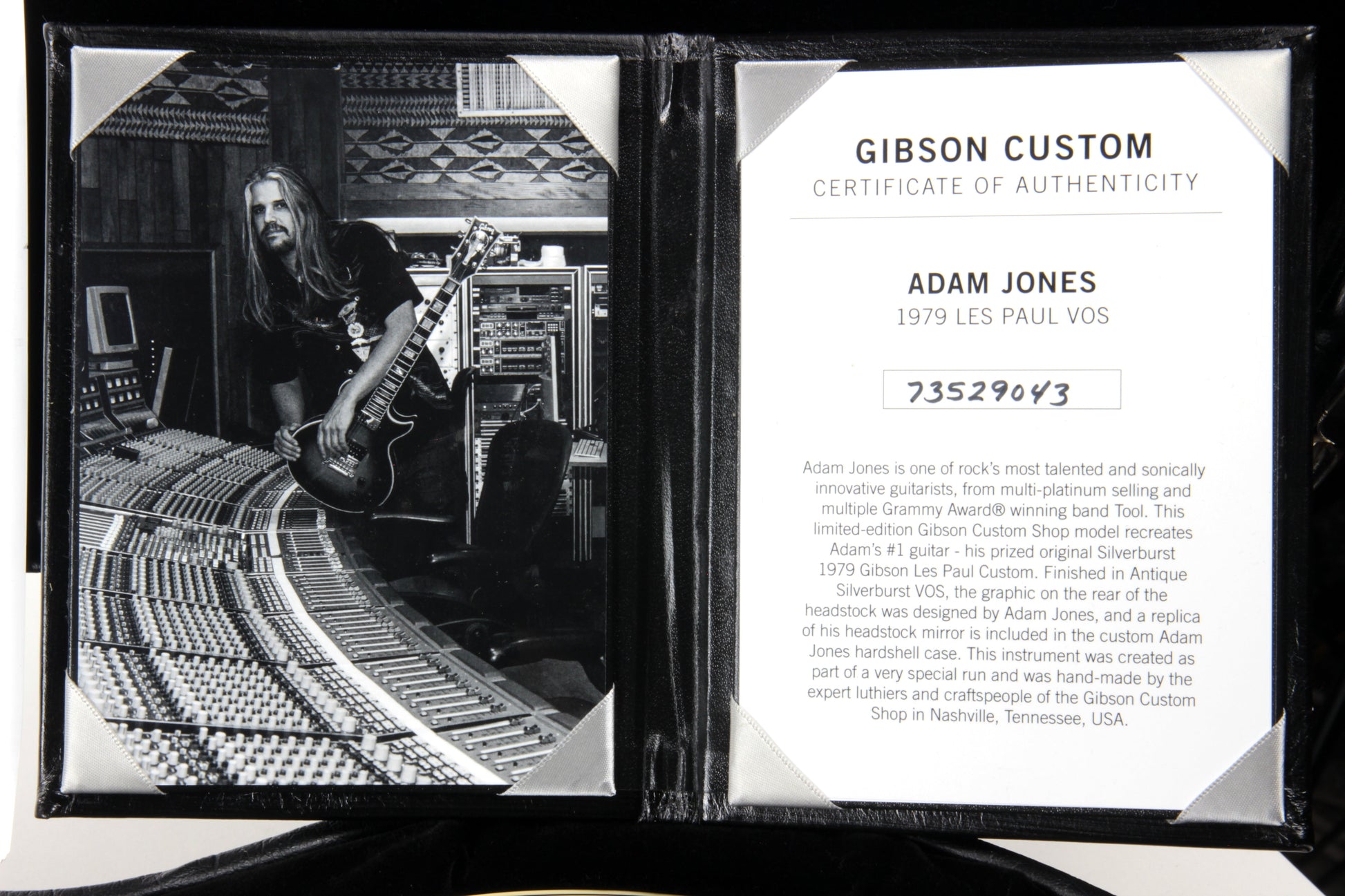 2020 Gibson Custom Shop VOS ADAM JONES 1979 Les Paul Silverburst Signature Model