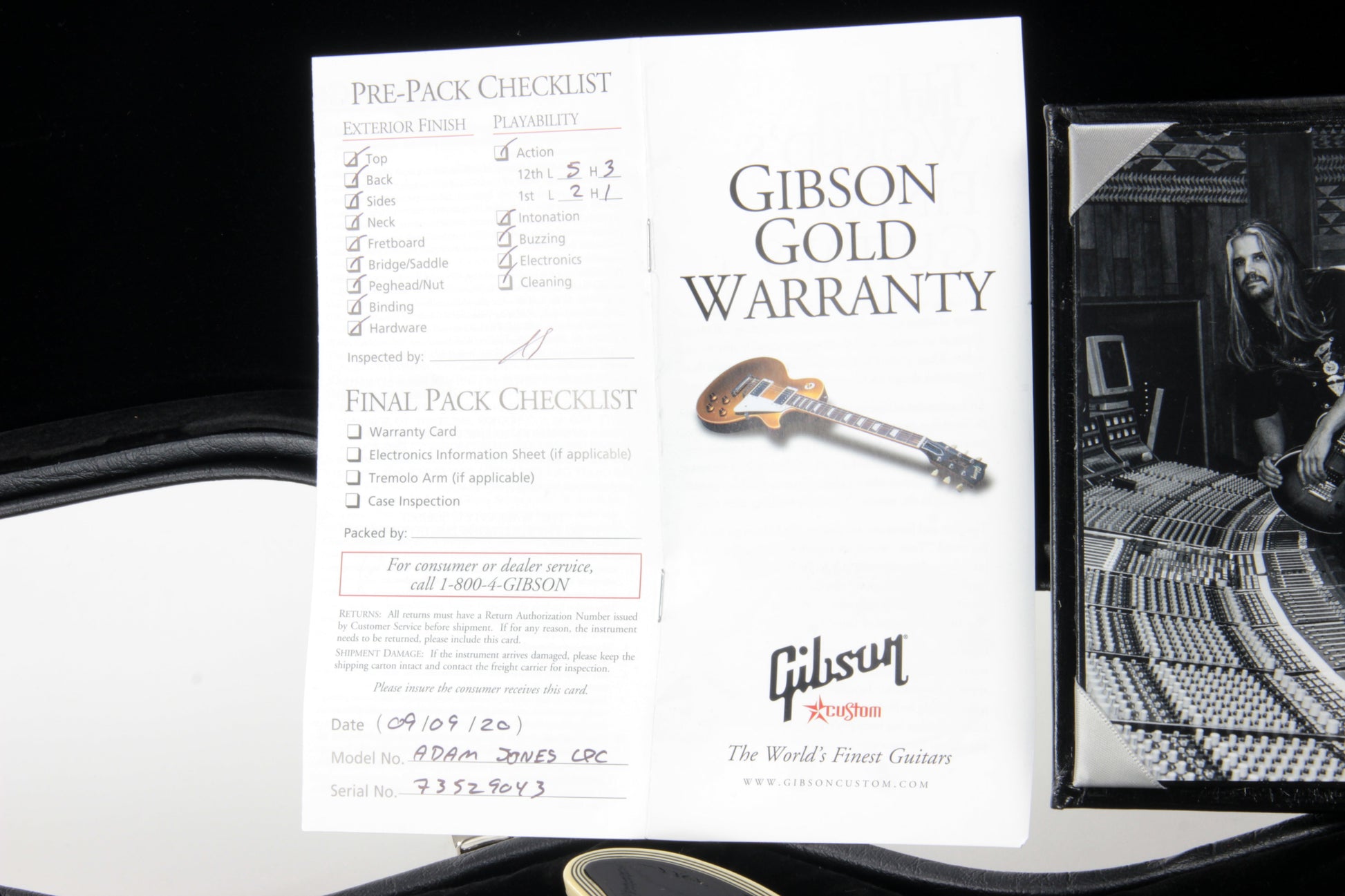 2020 Gibson Custom Shop VOS ADAM JONES 1979 Les Paul Silverburst Signature Model