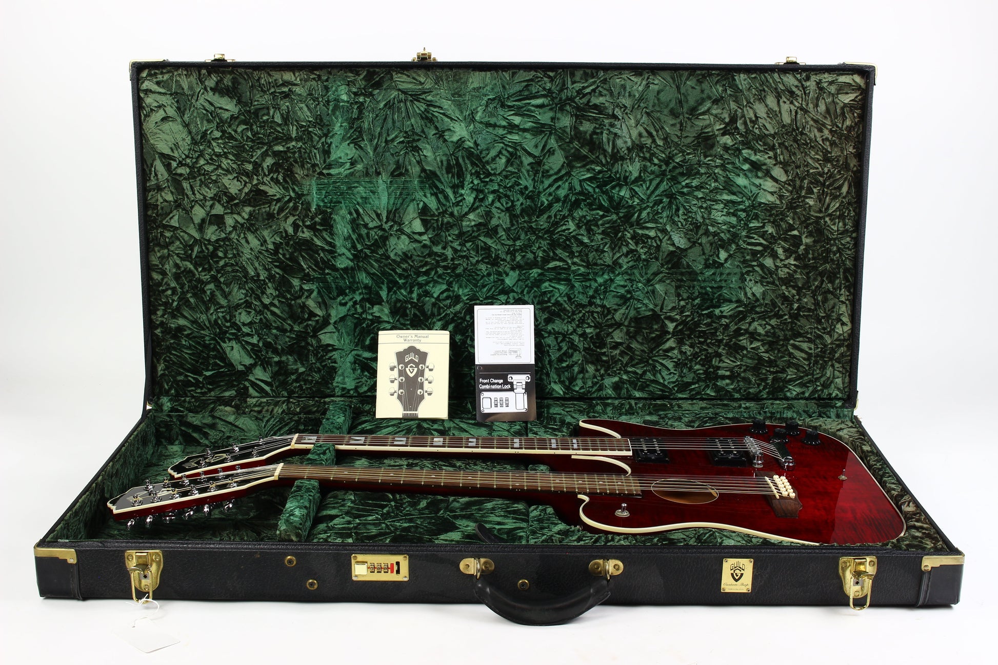 1997 Guild USA Crossroads Slash Double Neck Guitar Transparent Red Custom Shop