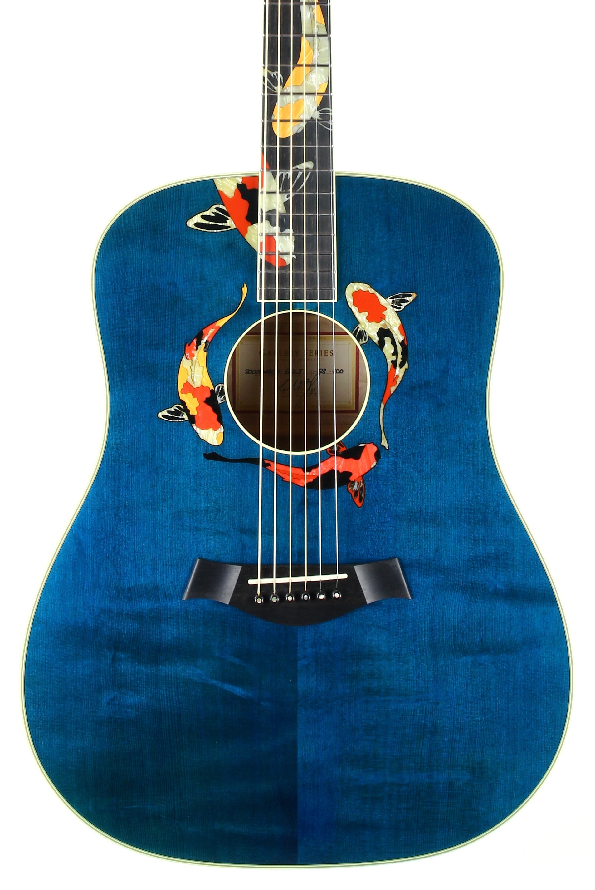 2000 TAYLOR SWIFT KOI Fish Living Jewels Aqua Blue GSLJ Dreadnought Acoustic Guitar Bearclaw Quilt - UNPLAYED!!!
