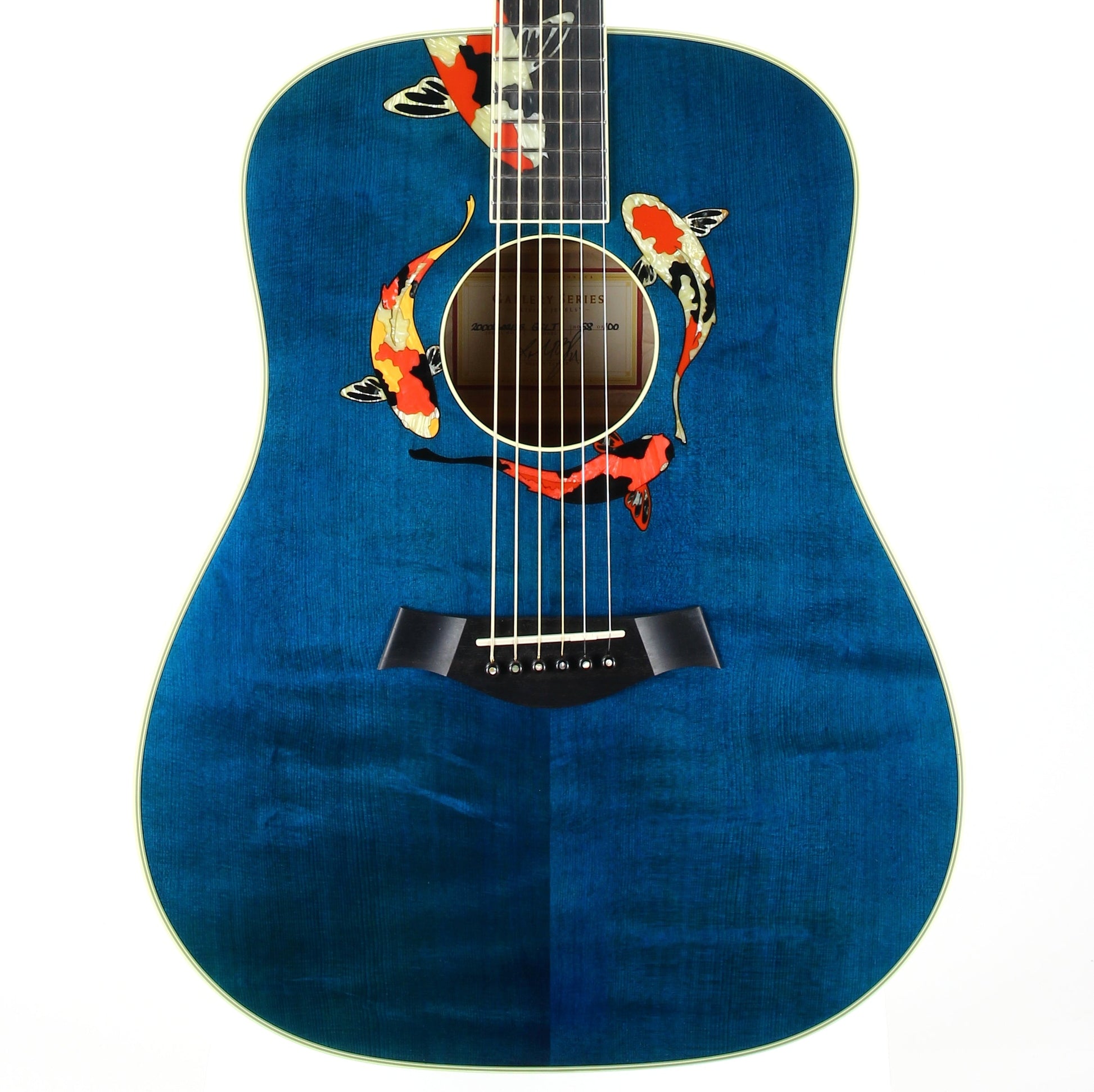 2000 TAYLOR SWIFT KOI Fish Living Jewels Aqua Blue GSLJ Dreadnought Acoustic Guitar Bearclaw Quilt - UNPLAYED!!!